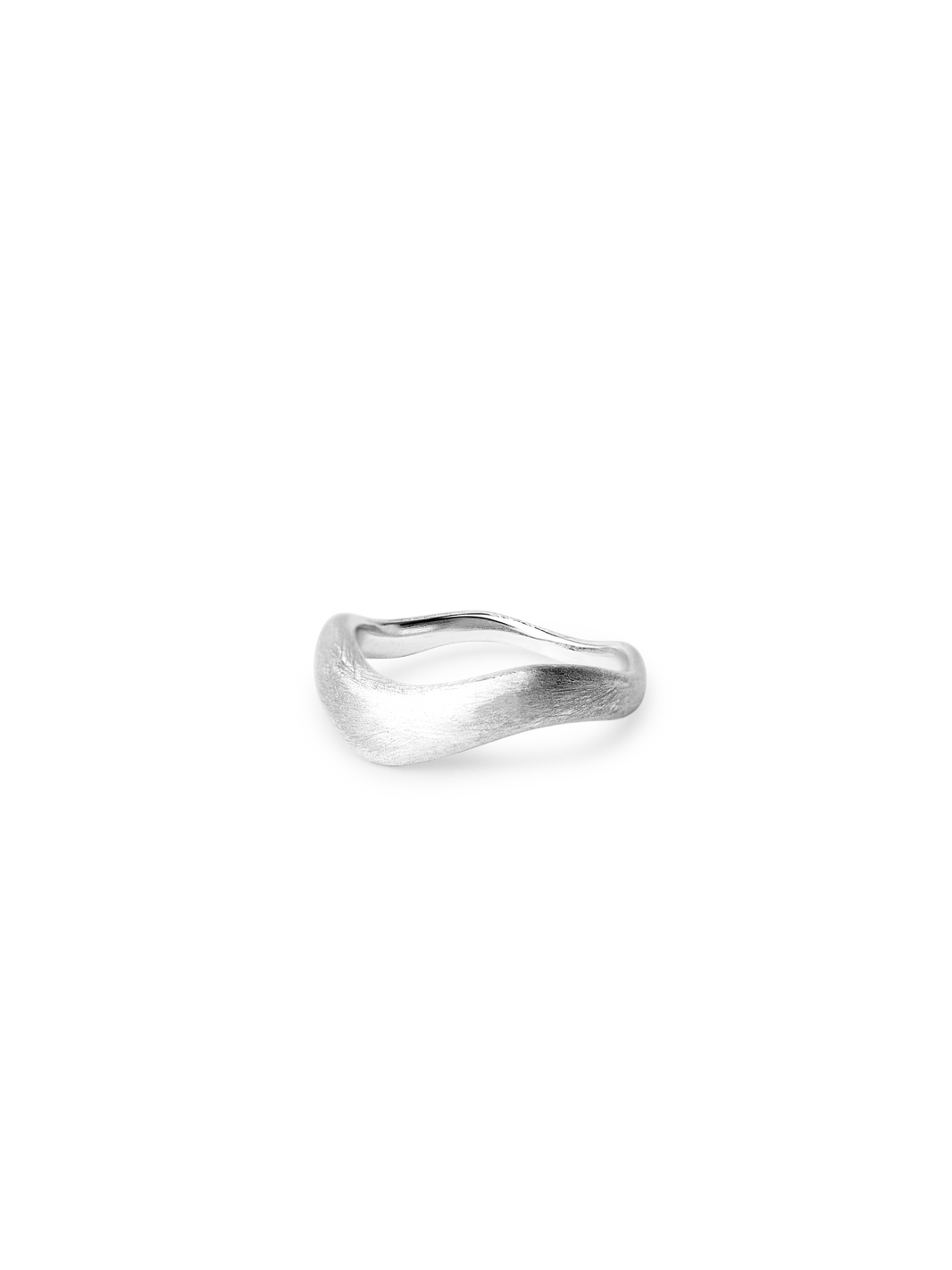 brushed waver ring 925 silver plated brass