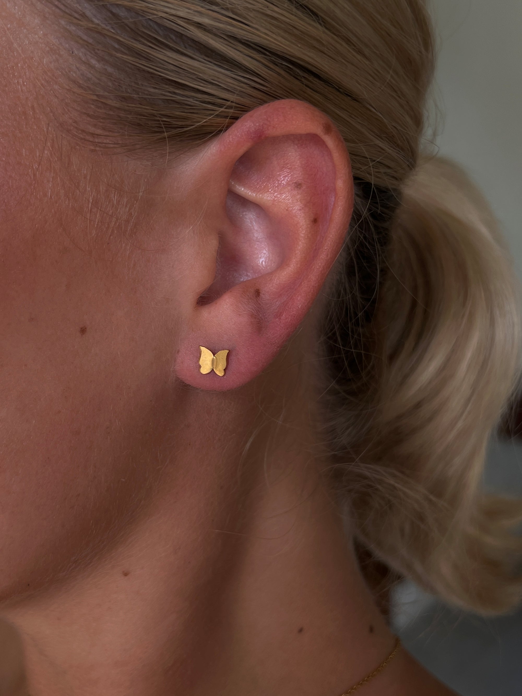 Butterfly Studs in Waterproof 18K Gold PVD Plating