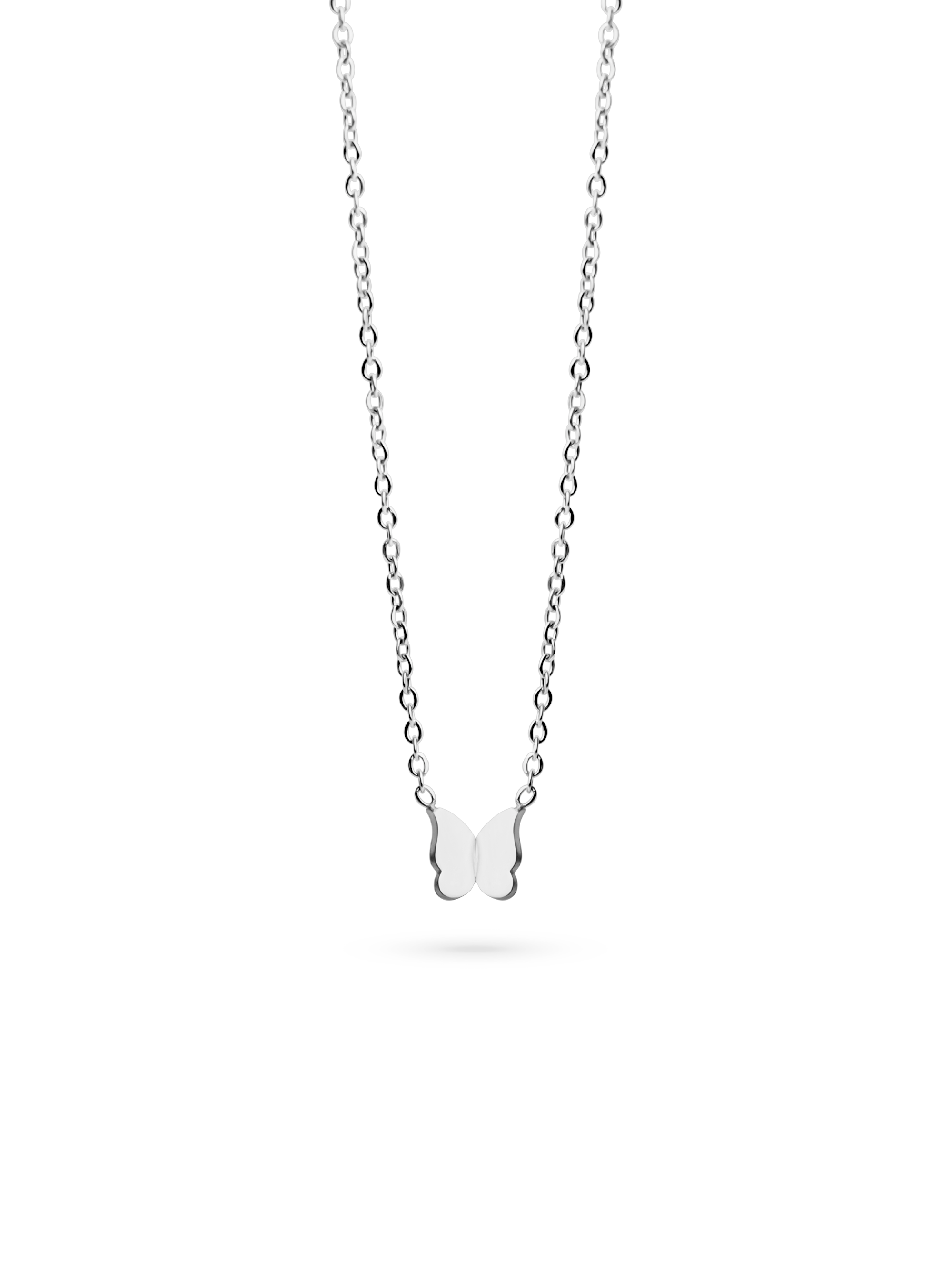 Butterfly Necklace Silver in 925 silver plated steel