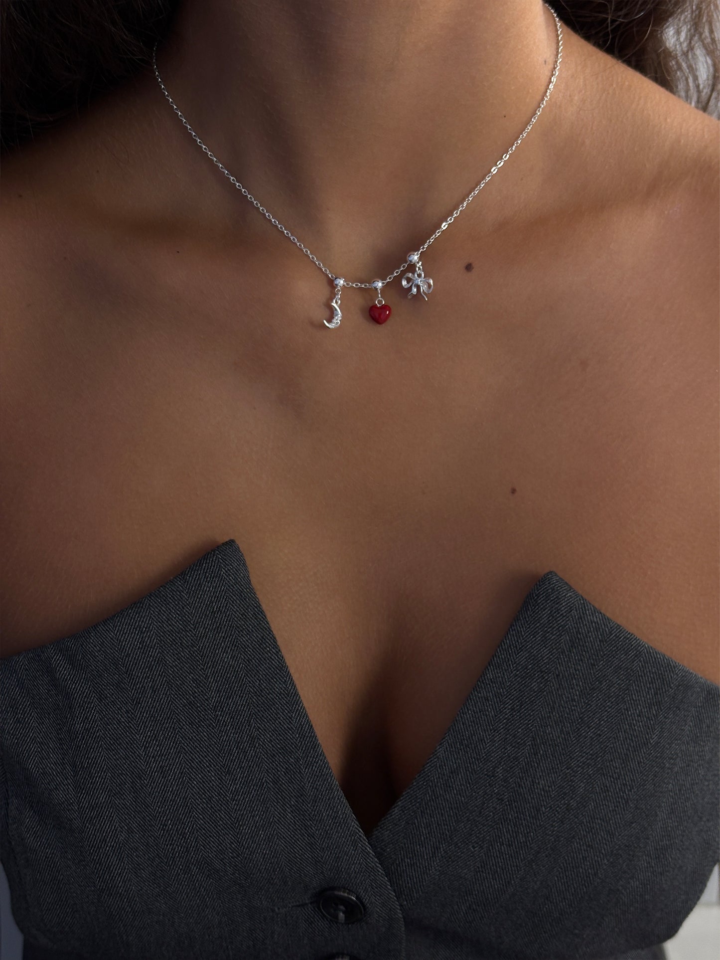 Half Moon Charm Silver