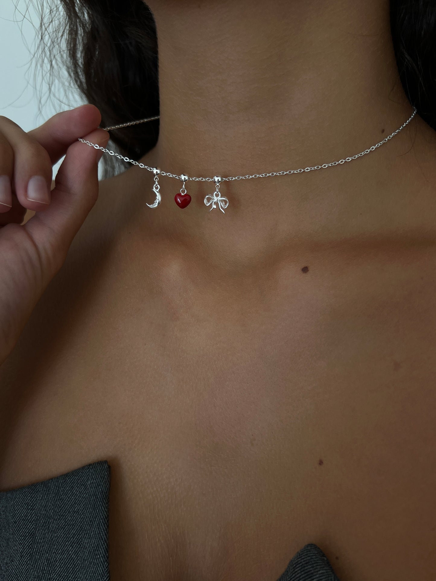 Scarlet Heart Charm Silver