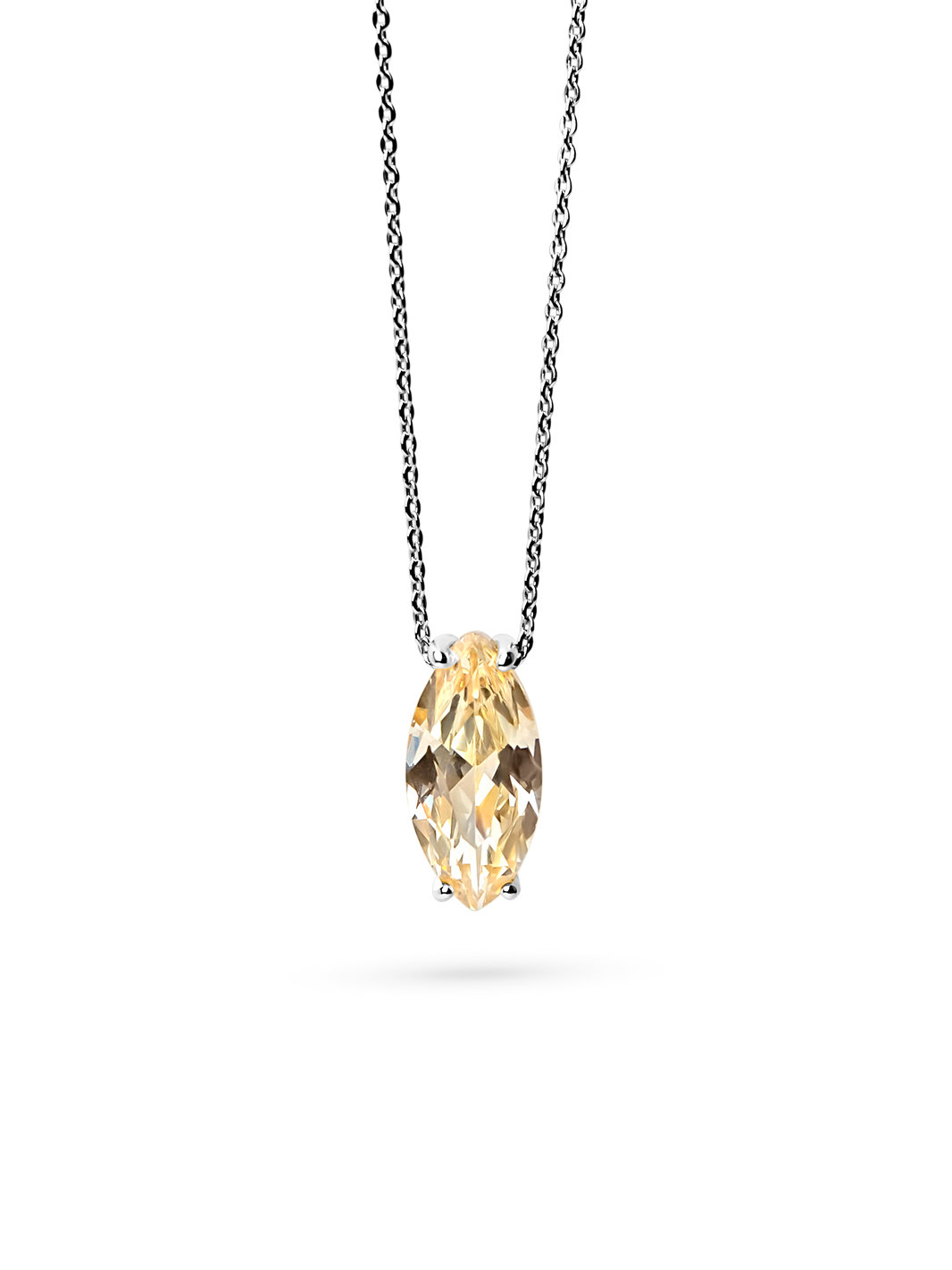 citrine necklace 925 silver plated brass