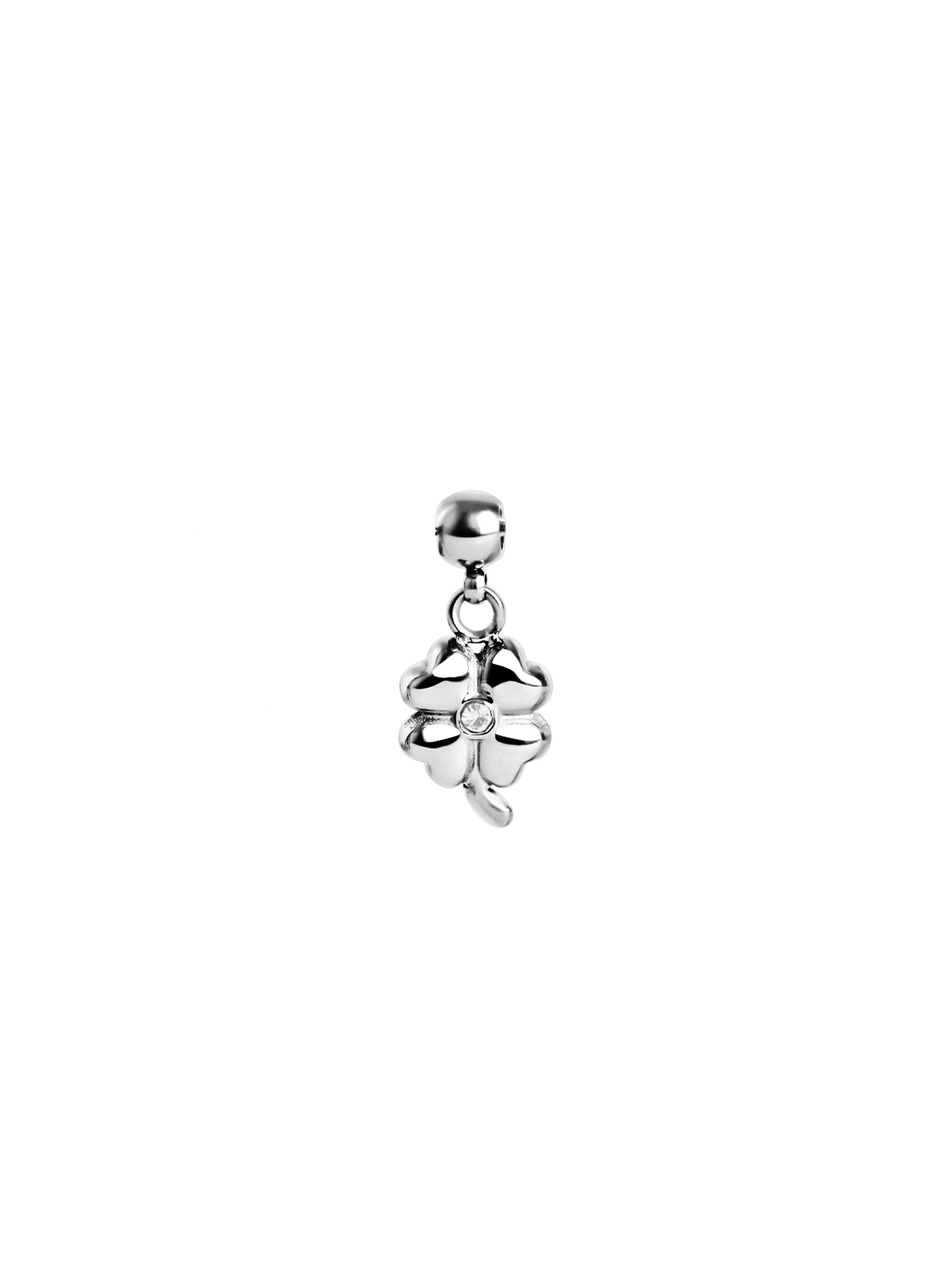 clover charm 925 silver plated stainless steel