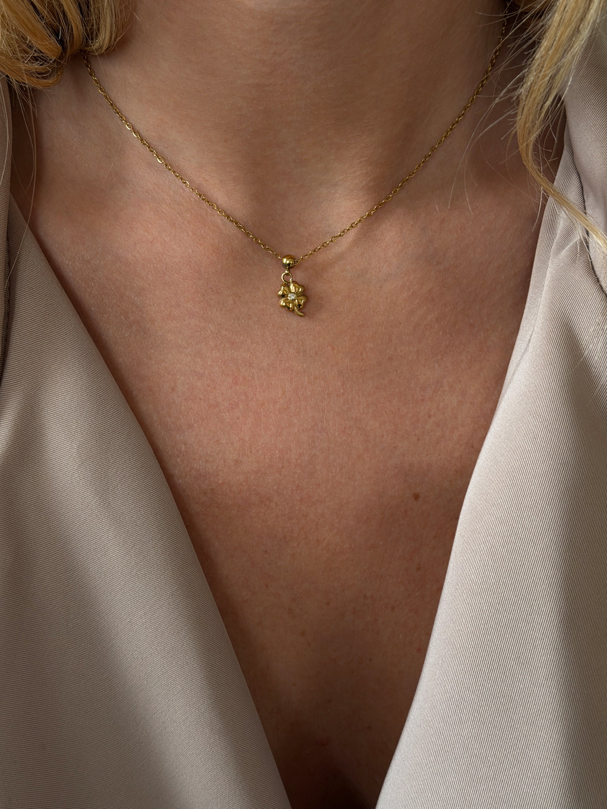 clover charm Waterproof 18k gold PVD plated steel