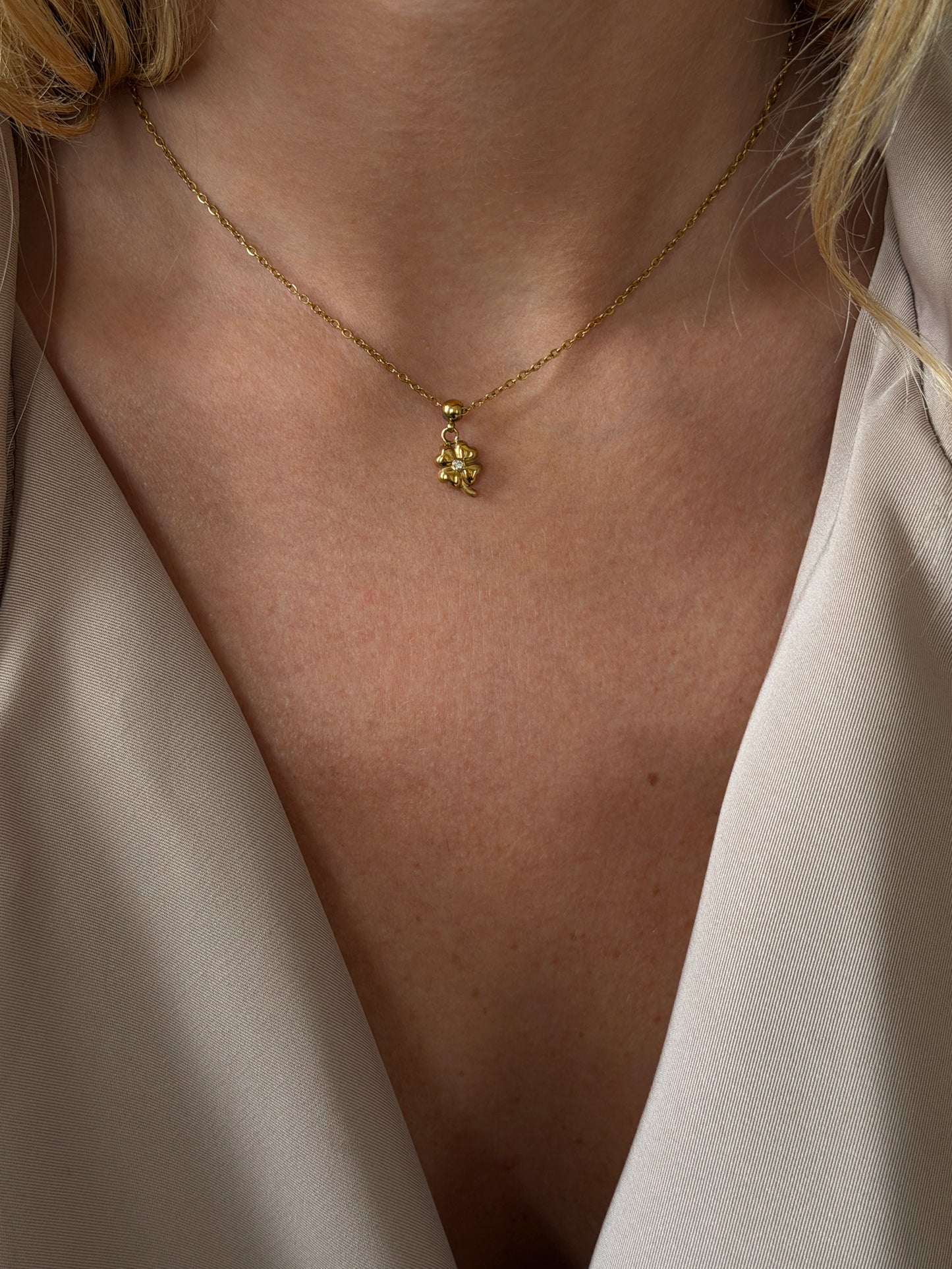 clover charm Waterproof 18k gold PVD plated steel