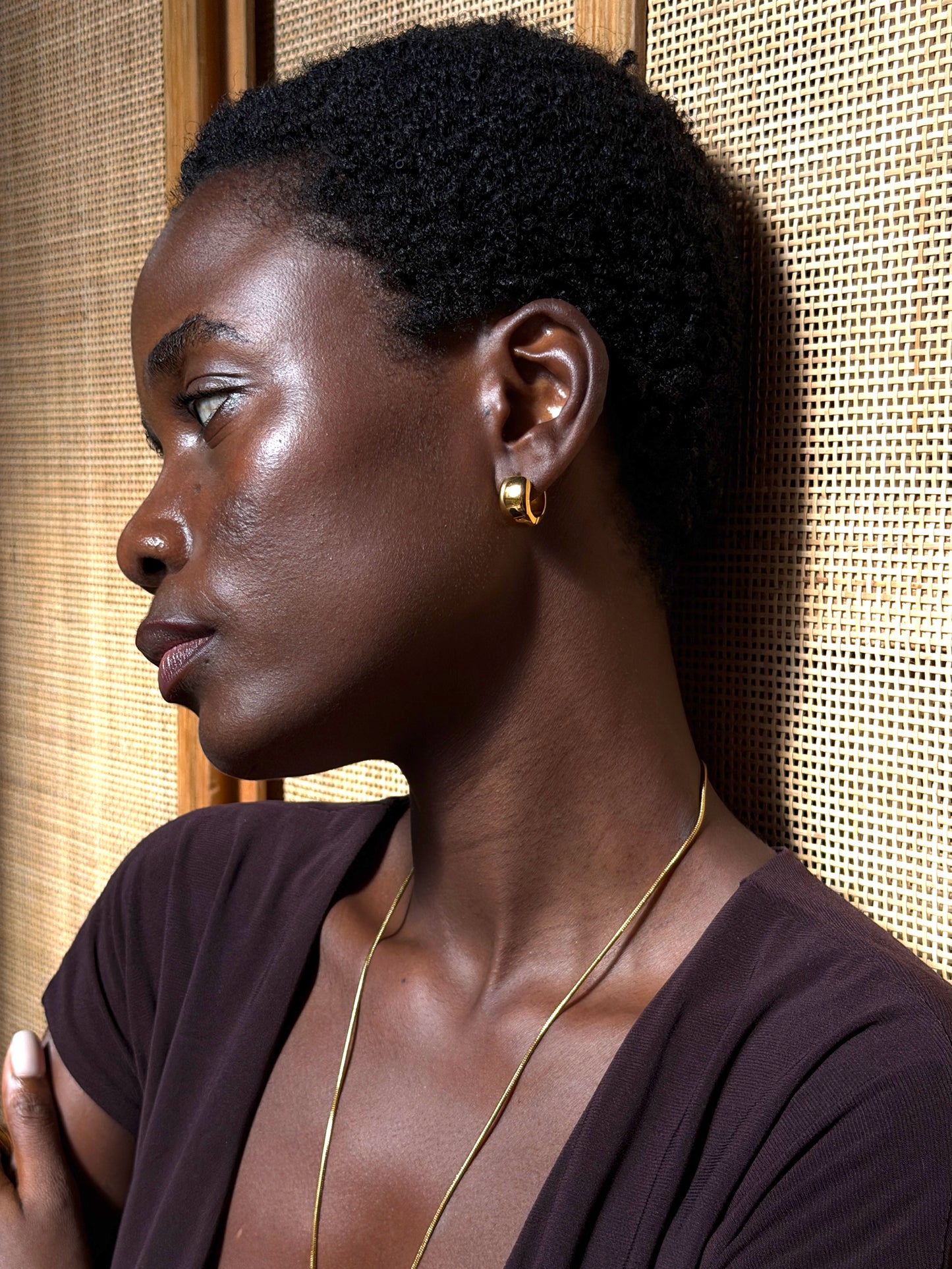 dome hoops 18k gold plated brass