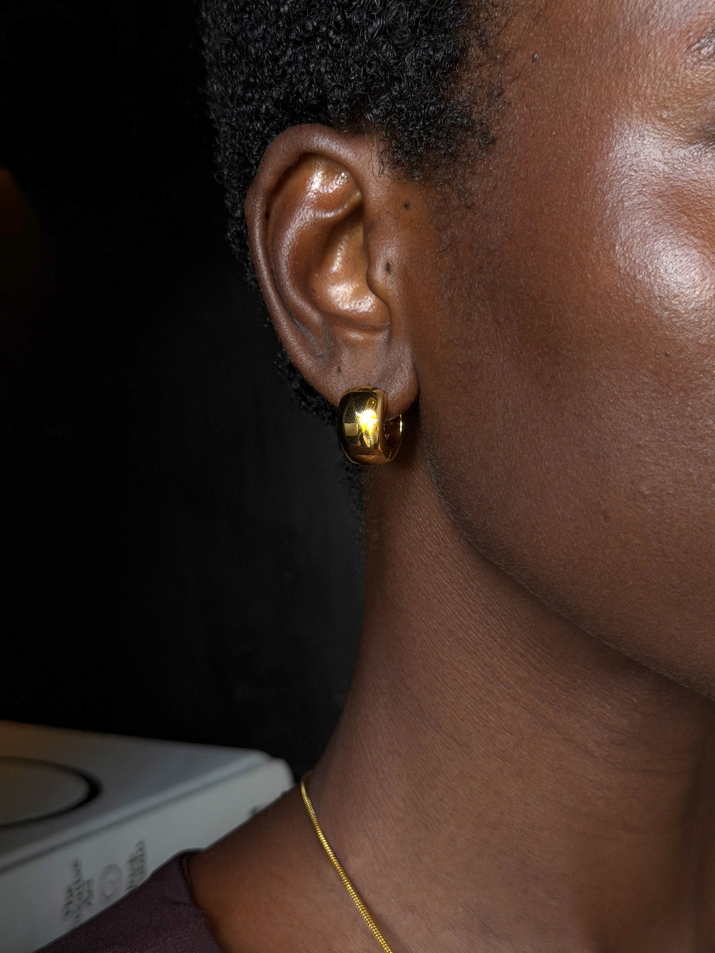 dome hoops 18k gold plated brass