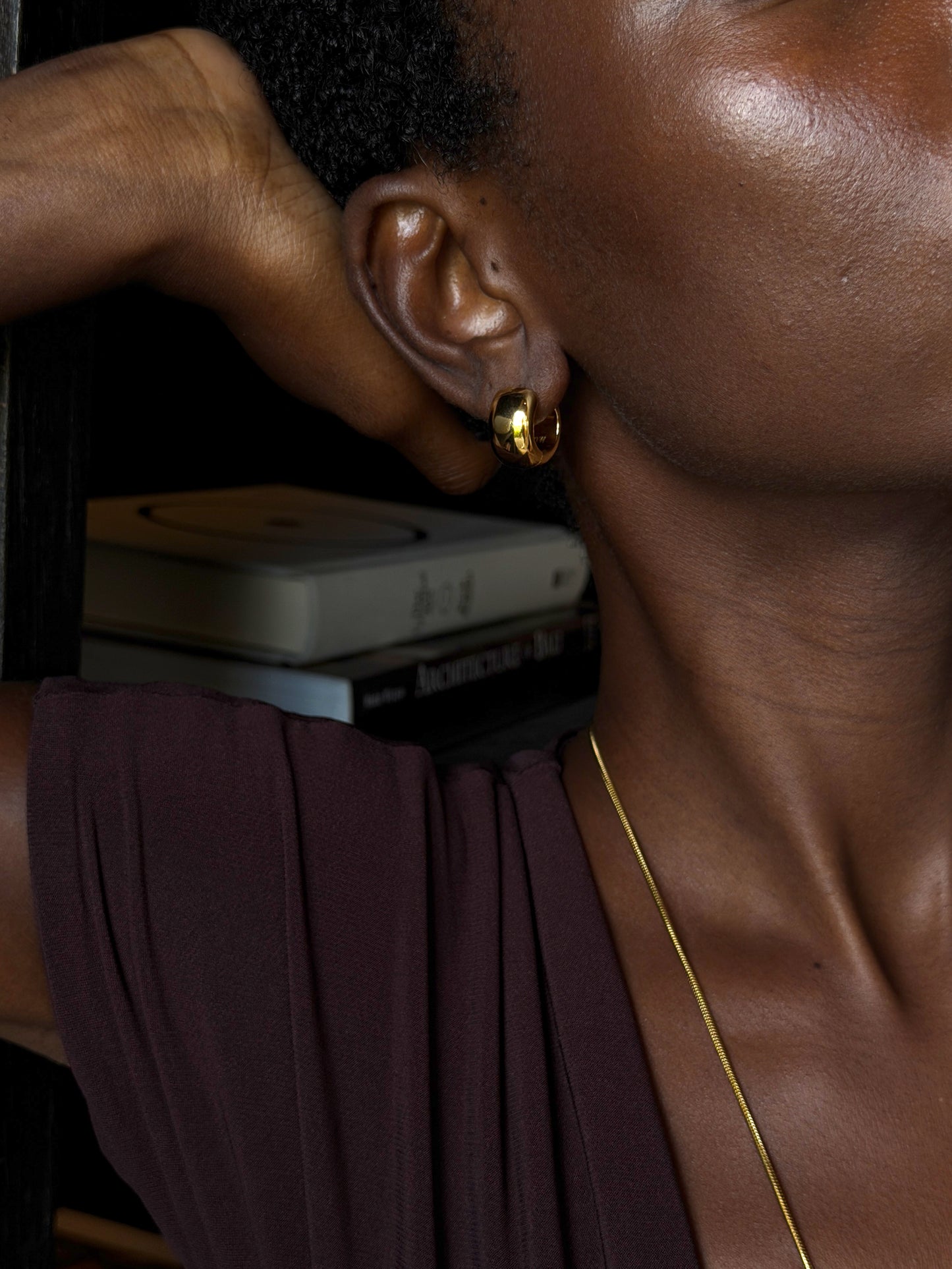 dome hoops 18k gold plated brass