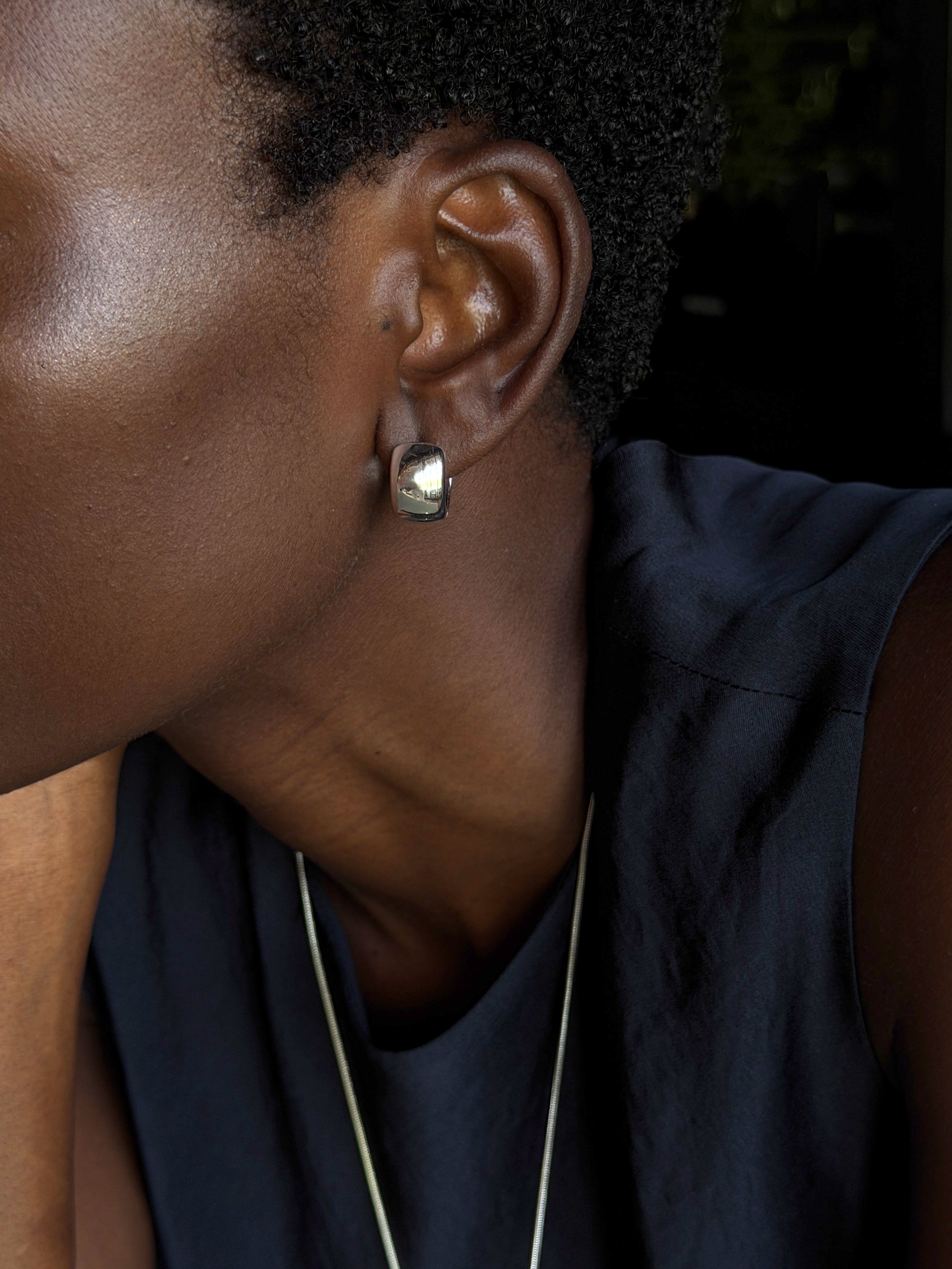 dome hoops 925 silver plated brass