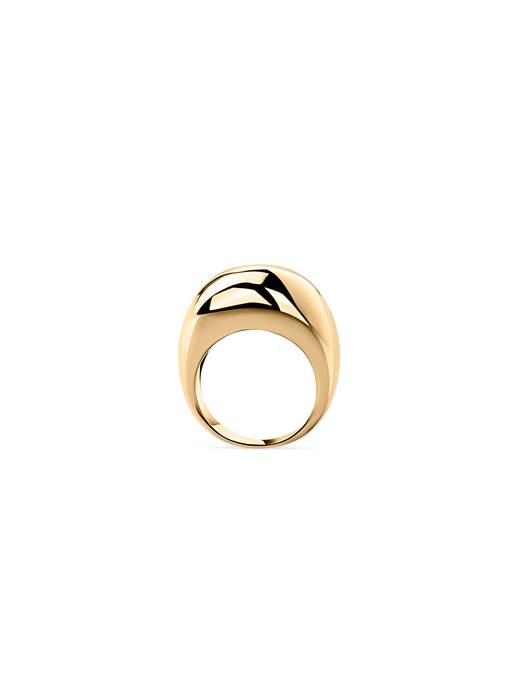dome ring 18k gold plated brass