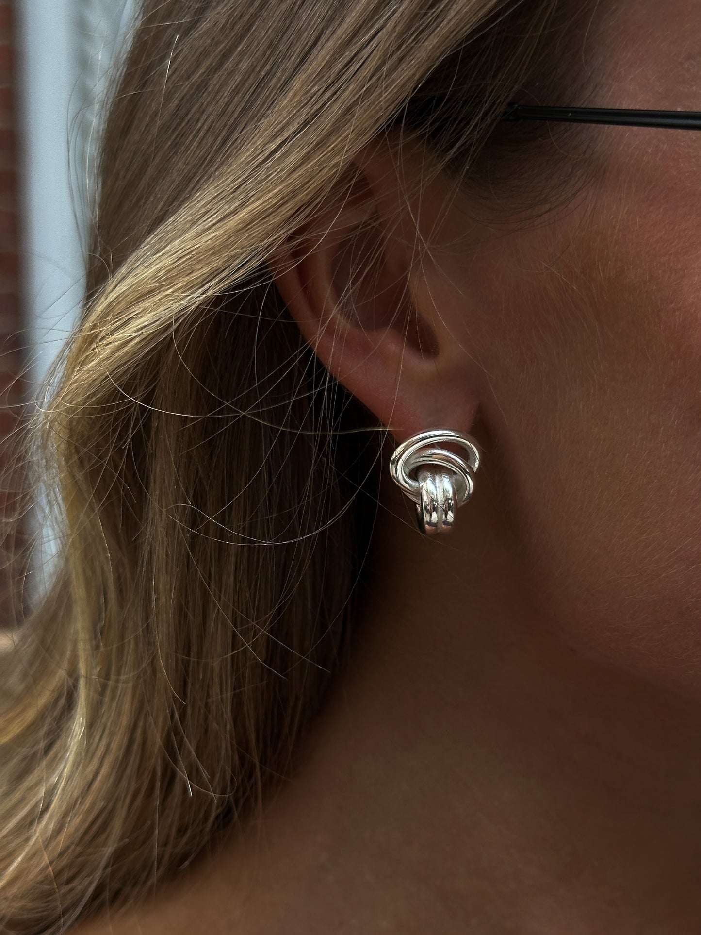 Double Knot Earrings Silver