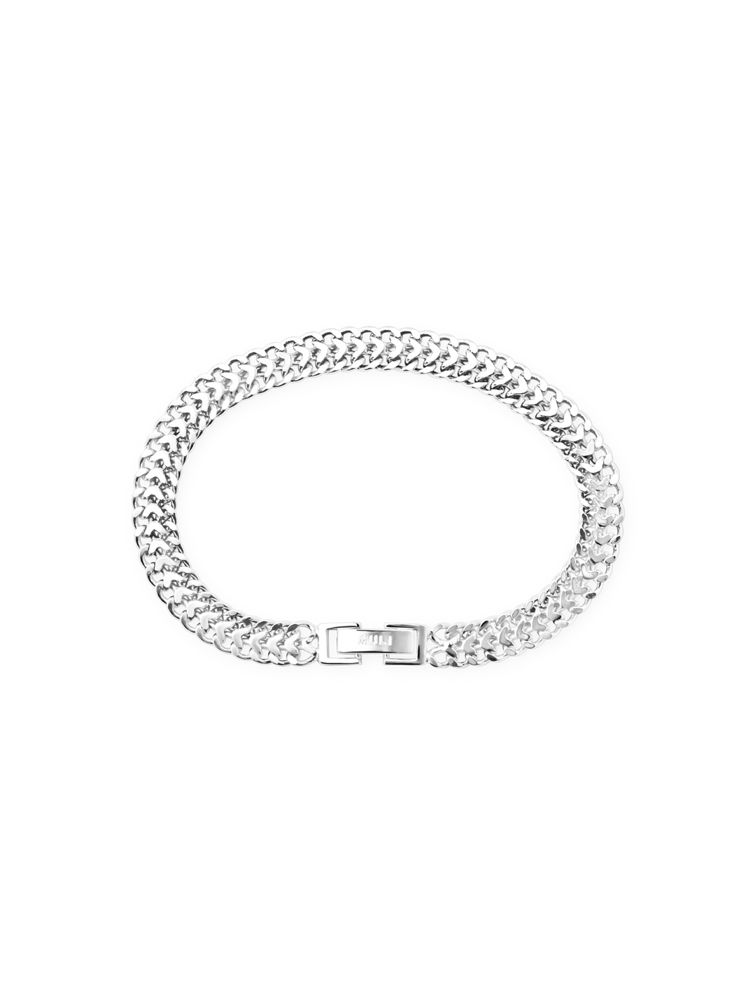 double curb chain bracelet made in 925 sterling silver plated brass