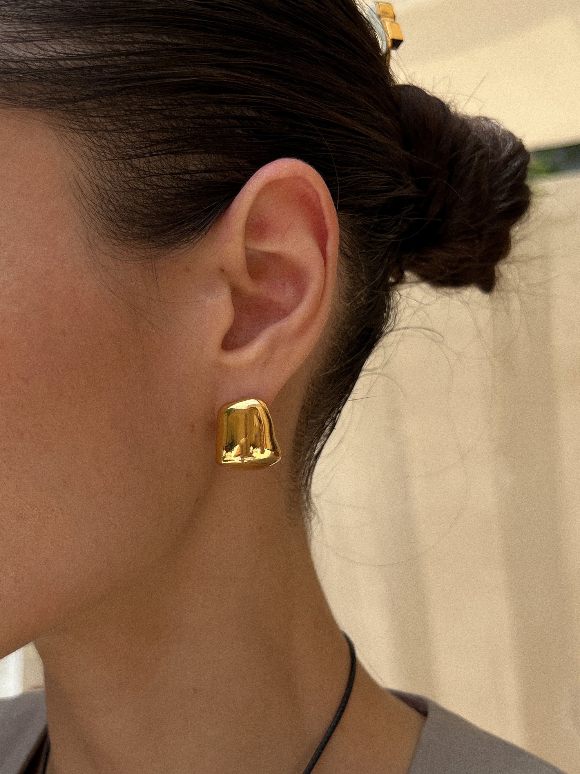 dune earring 18k gold PVD plating
