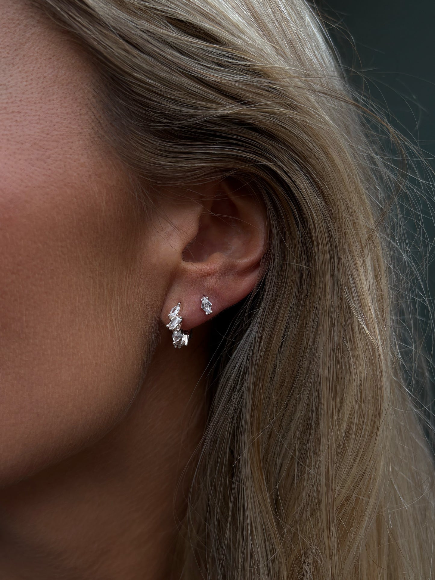 eclipse huggies 925 silver plated brass