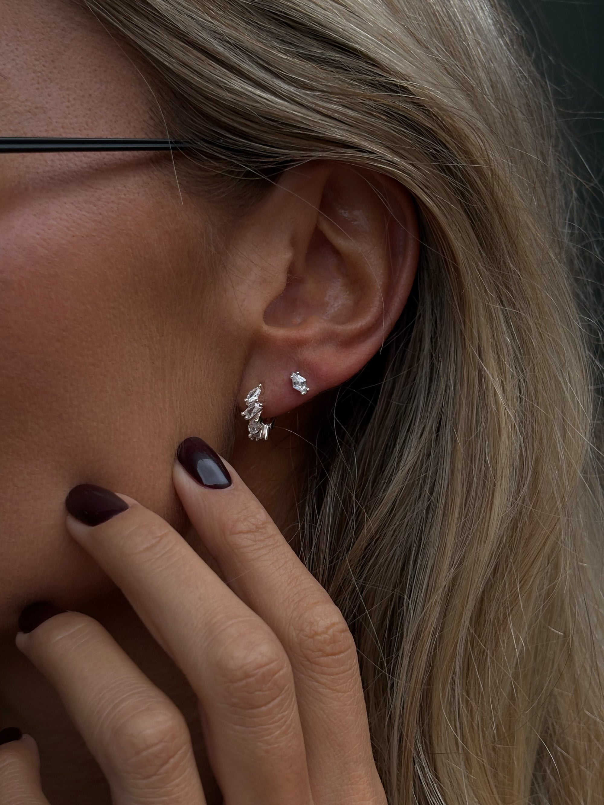 eclipse huggies 925 silver plated brass