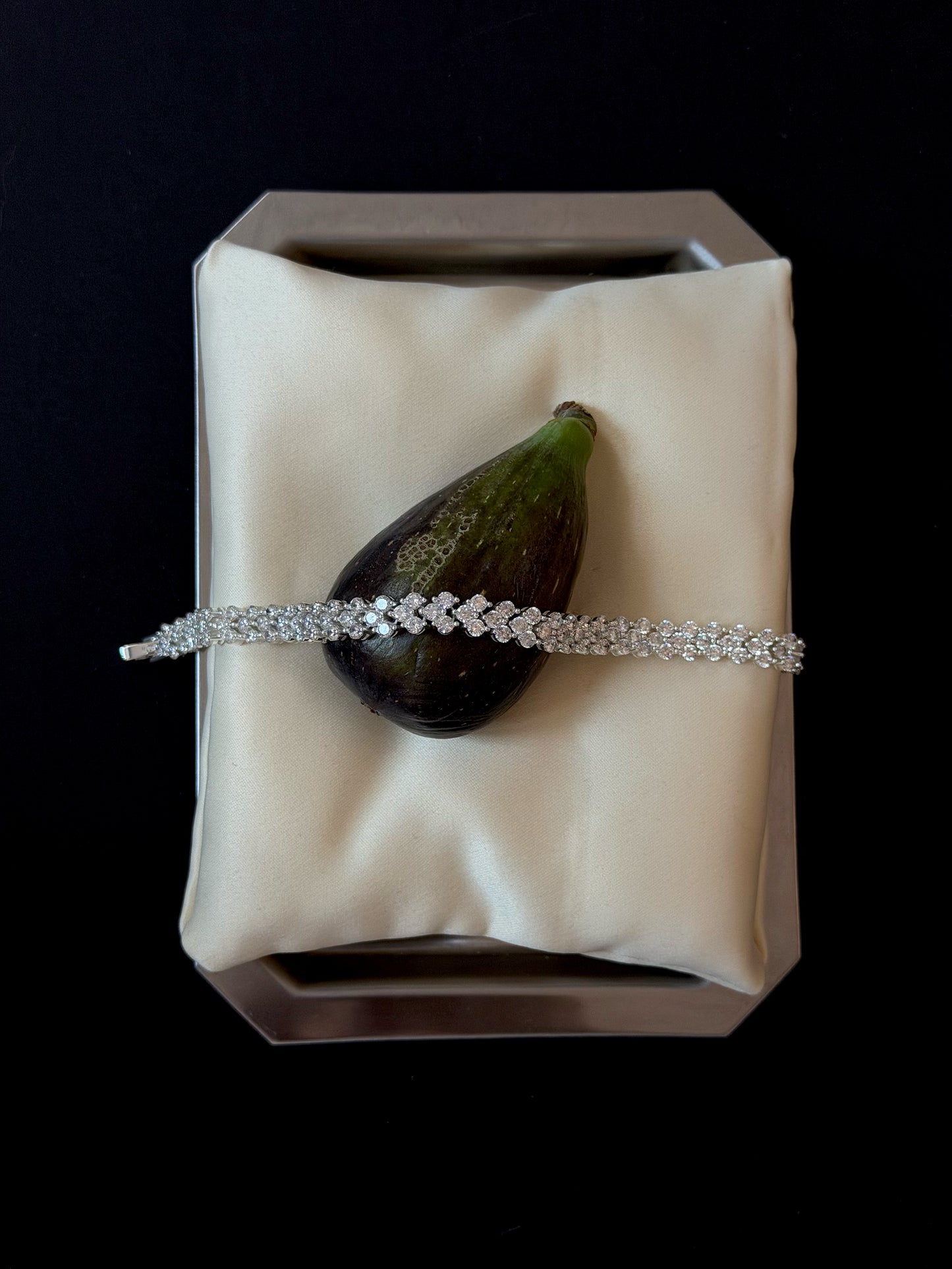 evoke pave ring, evoke tennis bracelet  925 silver plated brass