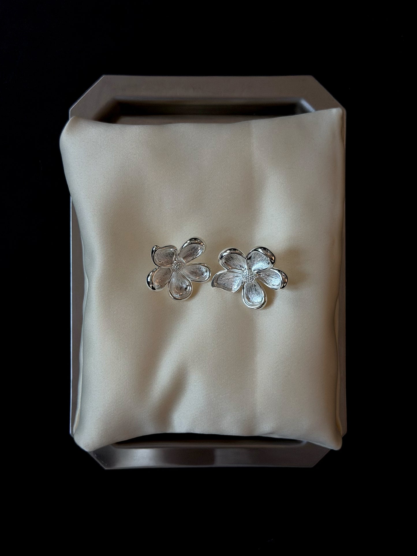 Maxi Flower Earrings Silver