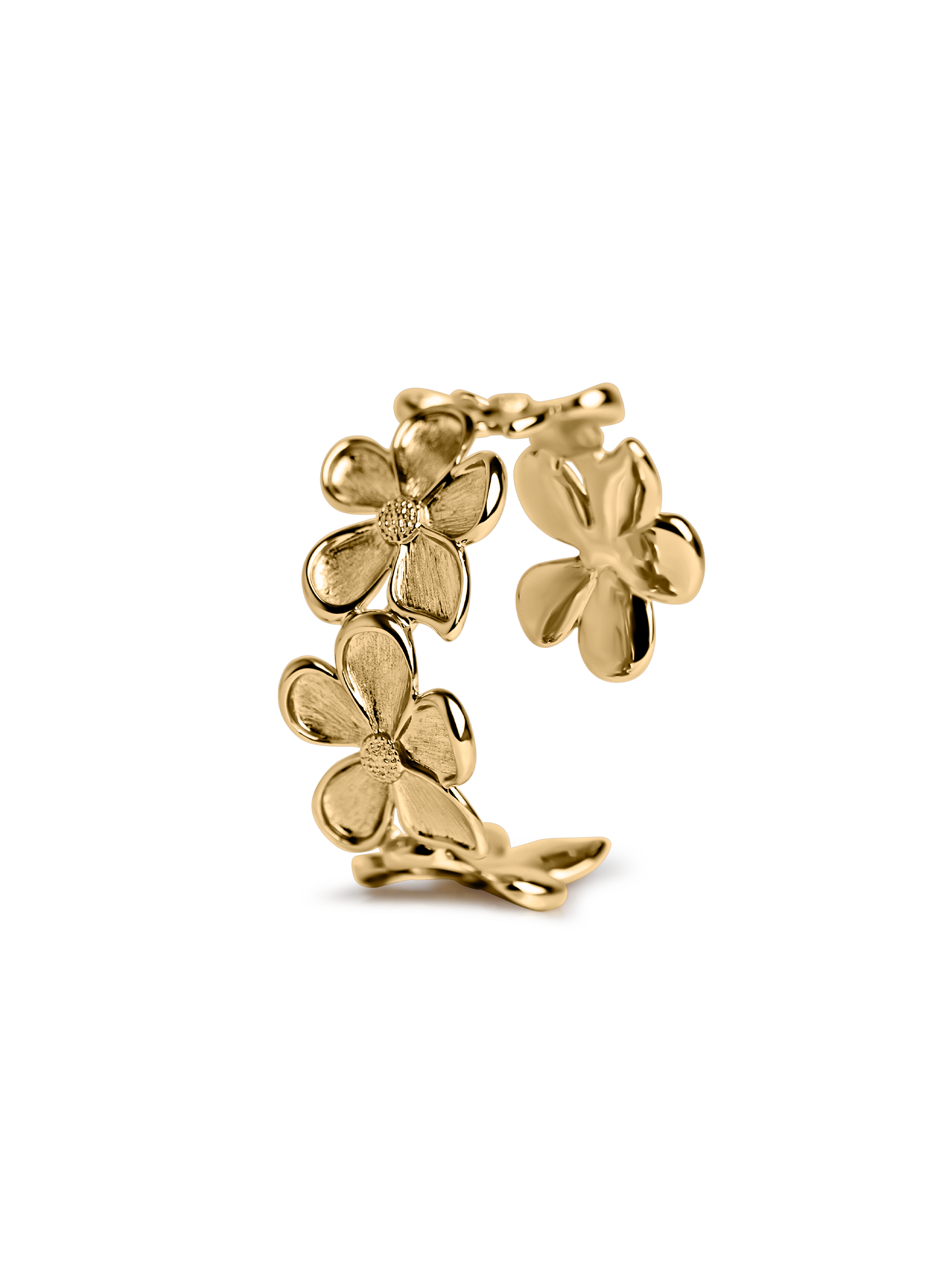 maxi flower bracelet 18k gold plated brass