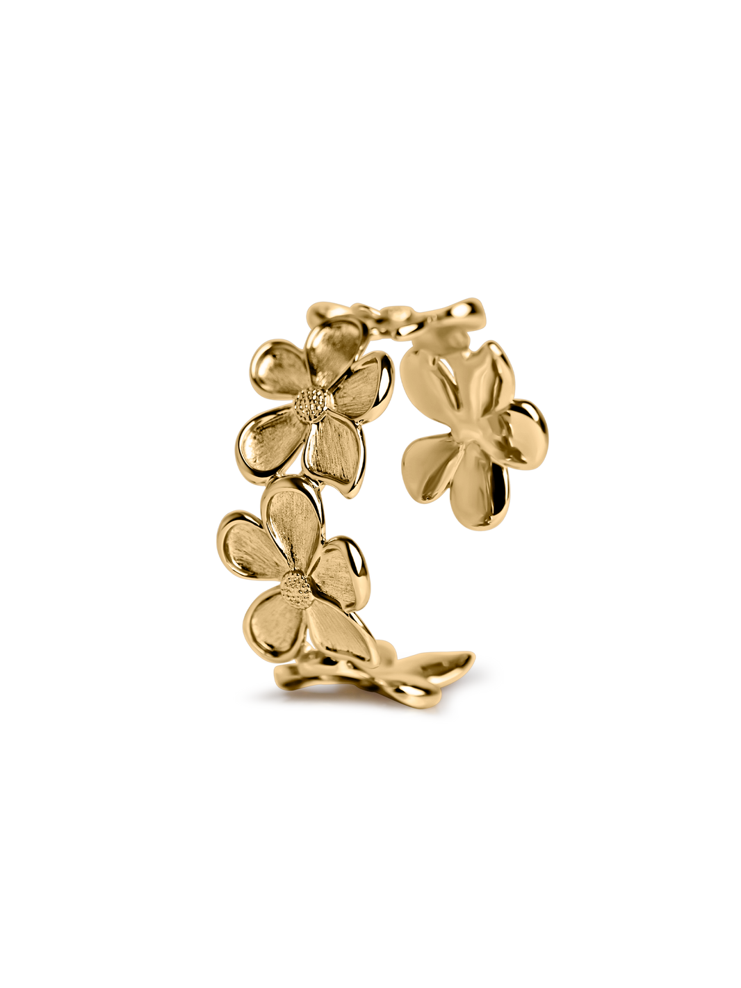 maxi flower bracelet 18k gold plated brass