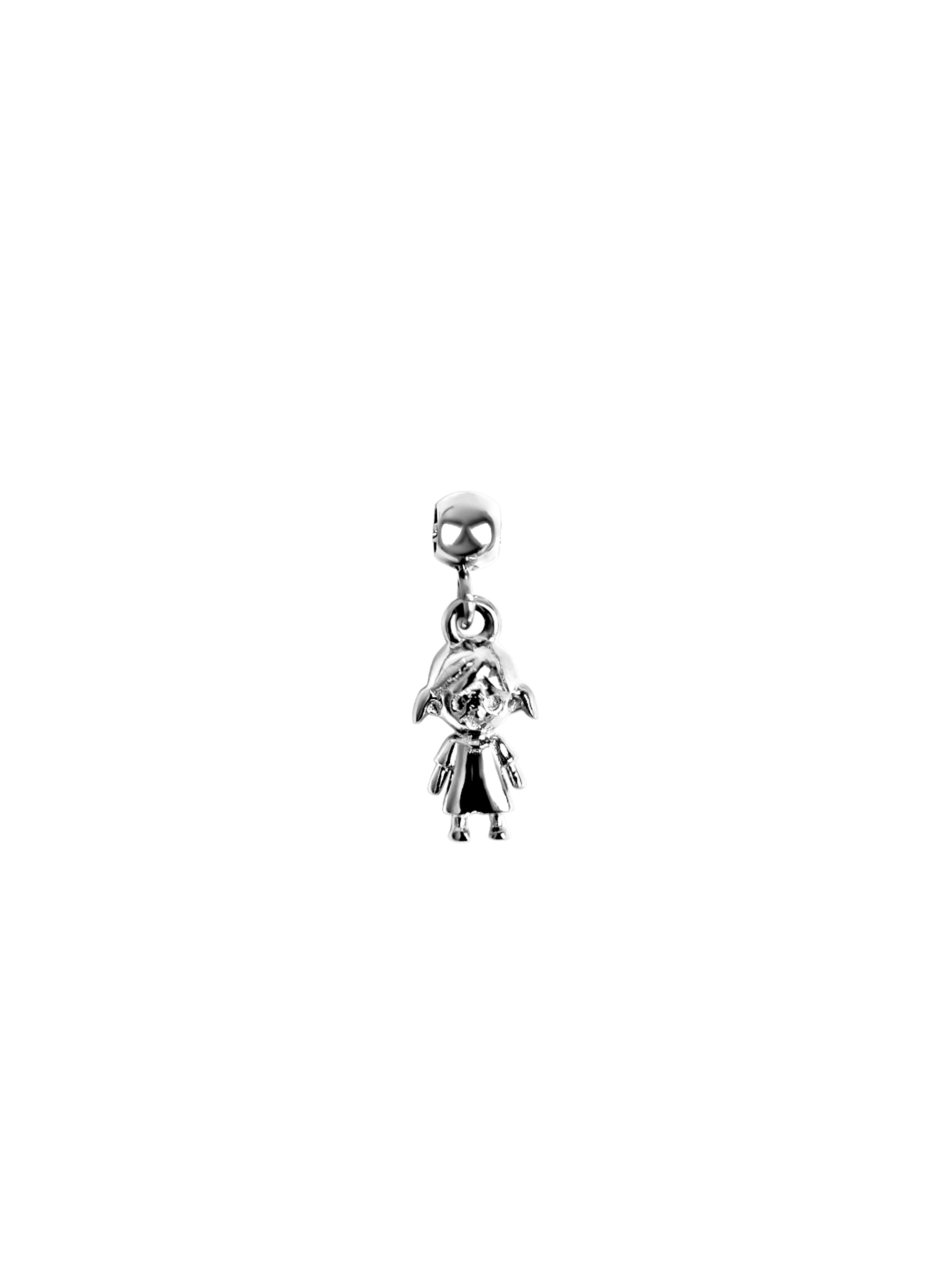 girl child charm 925 silver plated stainless steel