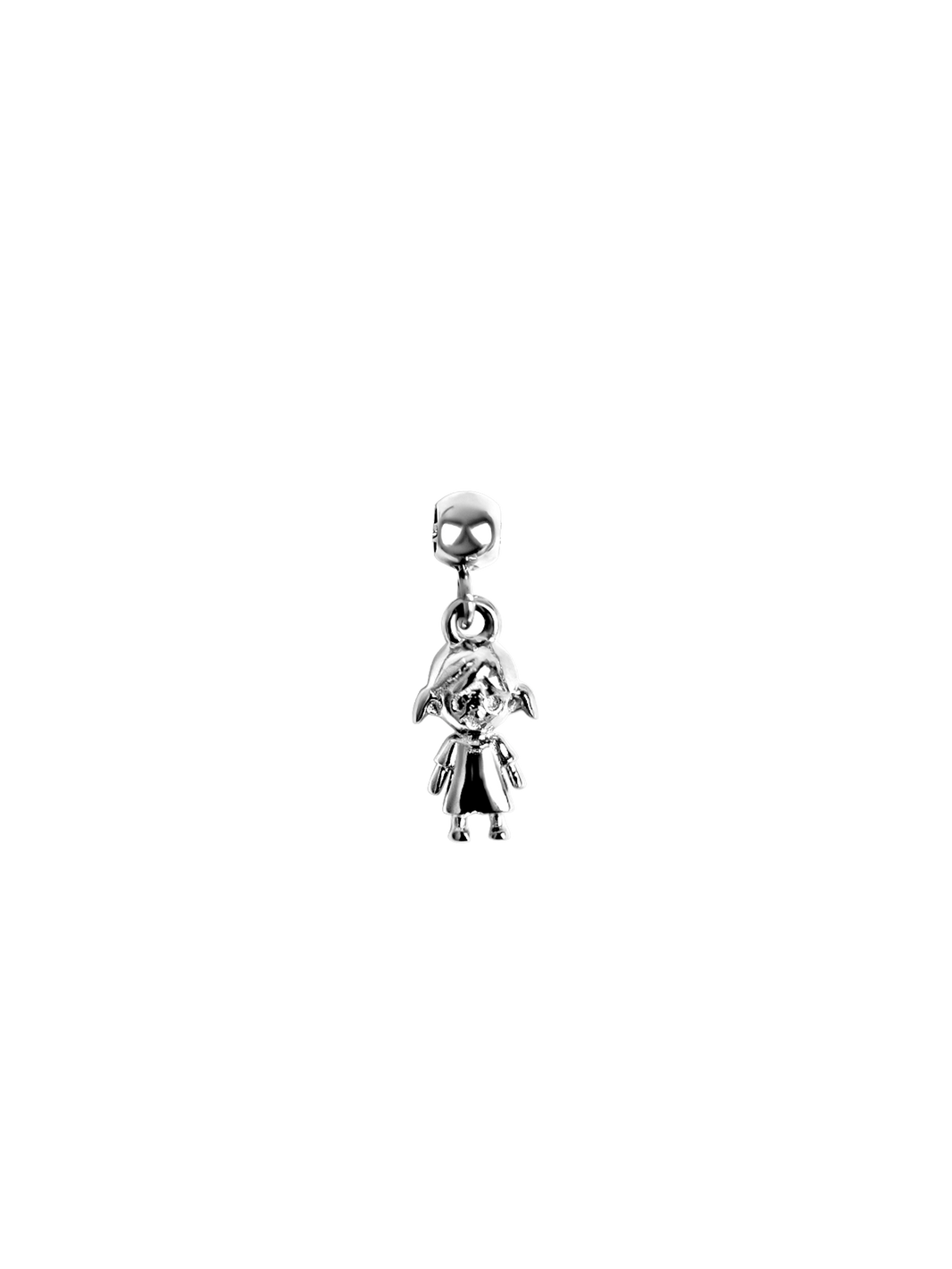 girl child charm 925 silver plated stainless steel