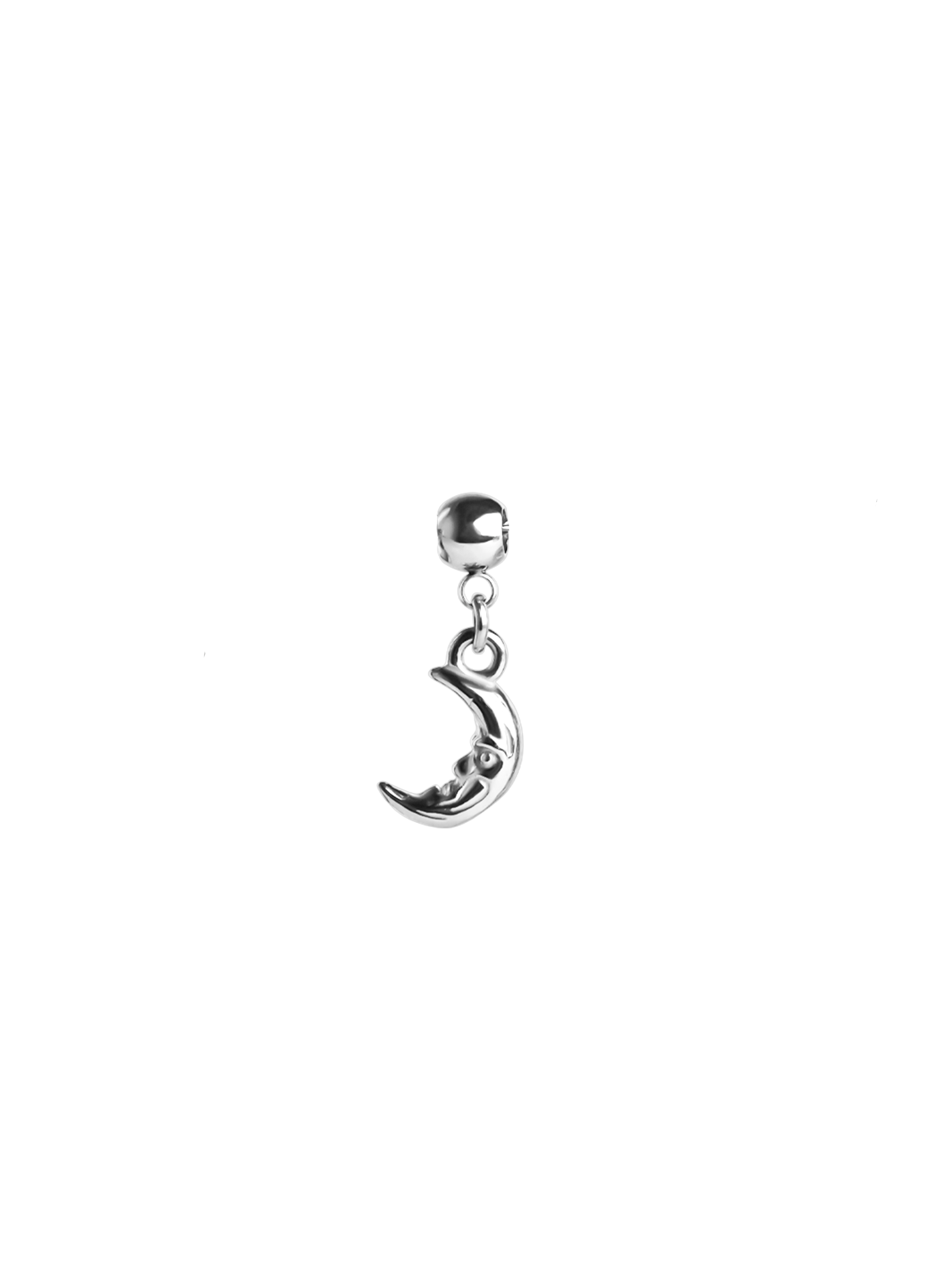 half moon charm 925 silver plated steel