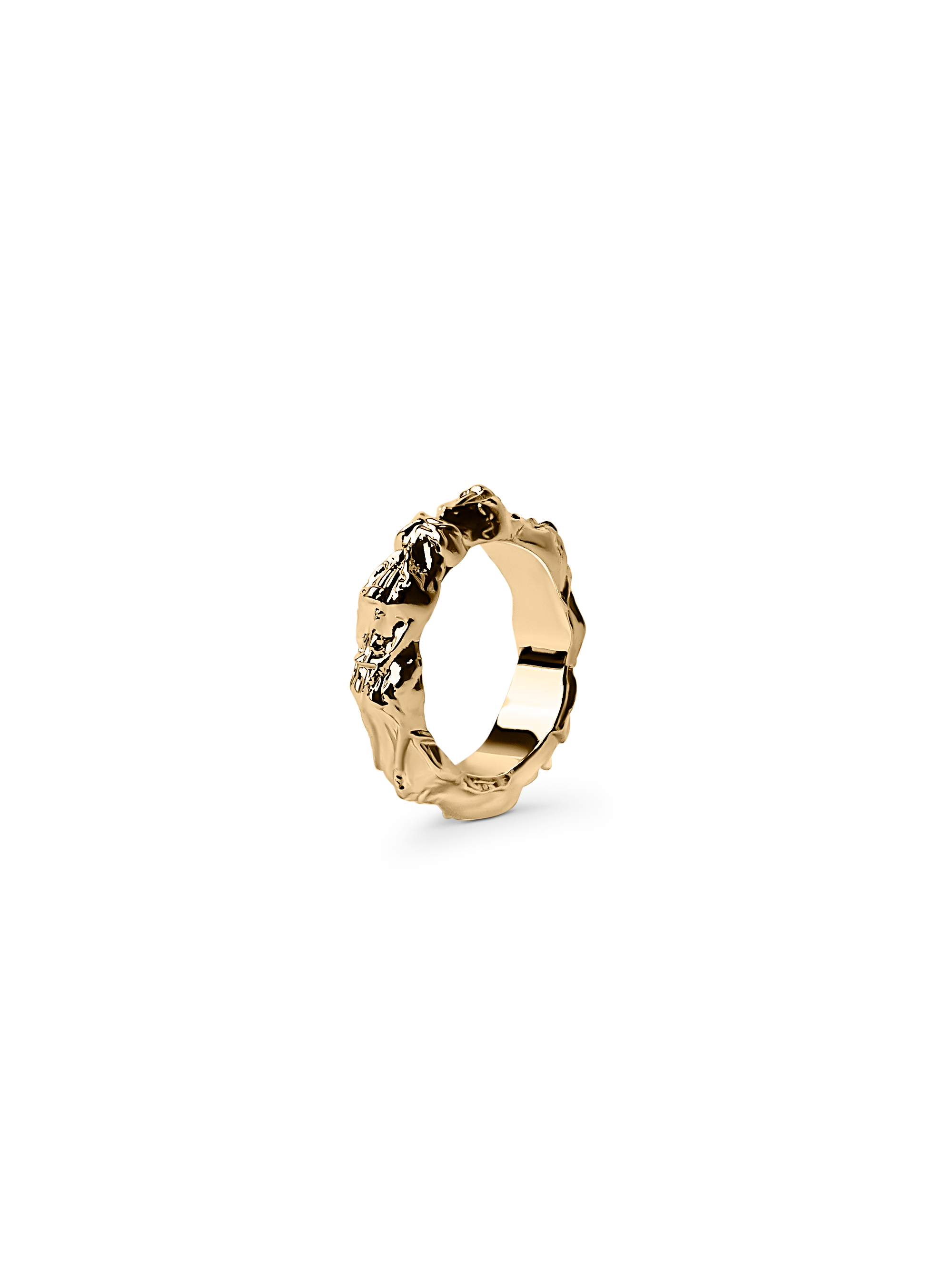 hammered ring 18k gold plated brass 