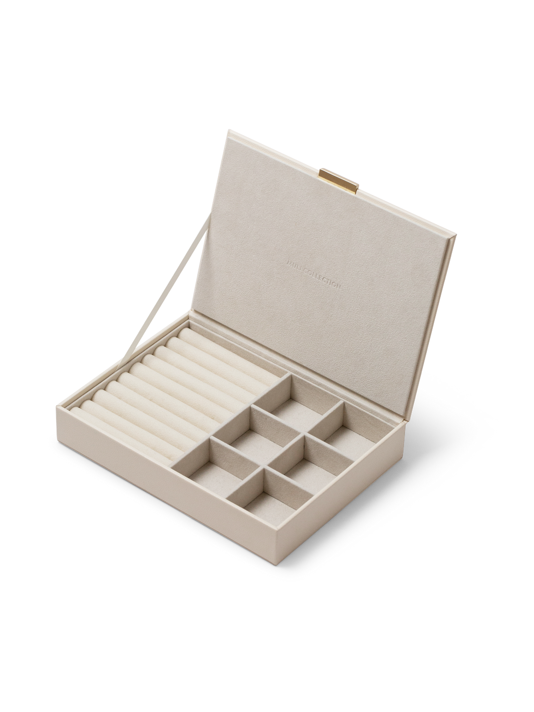 Jewelry box in beige made in vegan leather