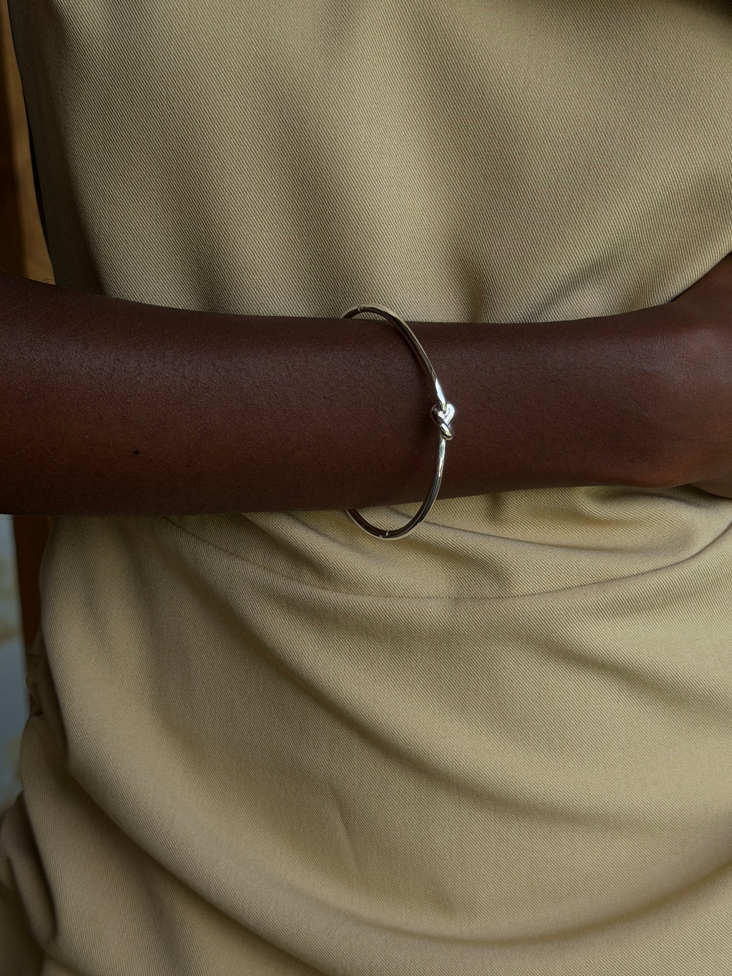 knot bangle bracelet 925 silver plated stainless steel