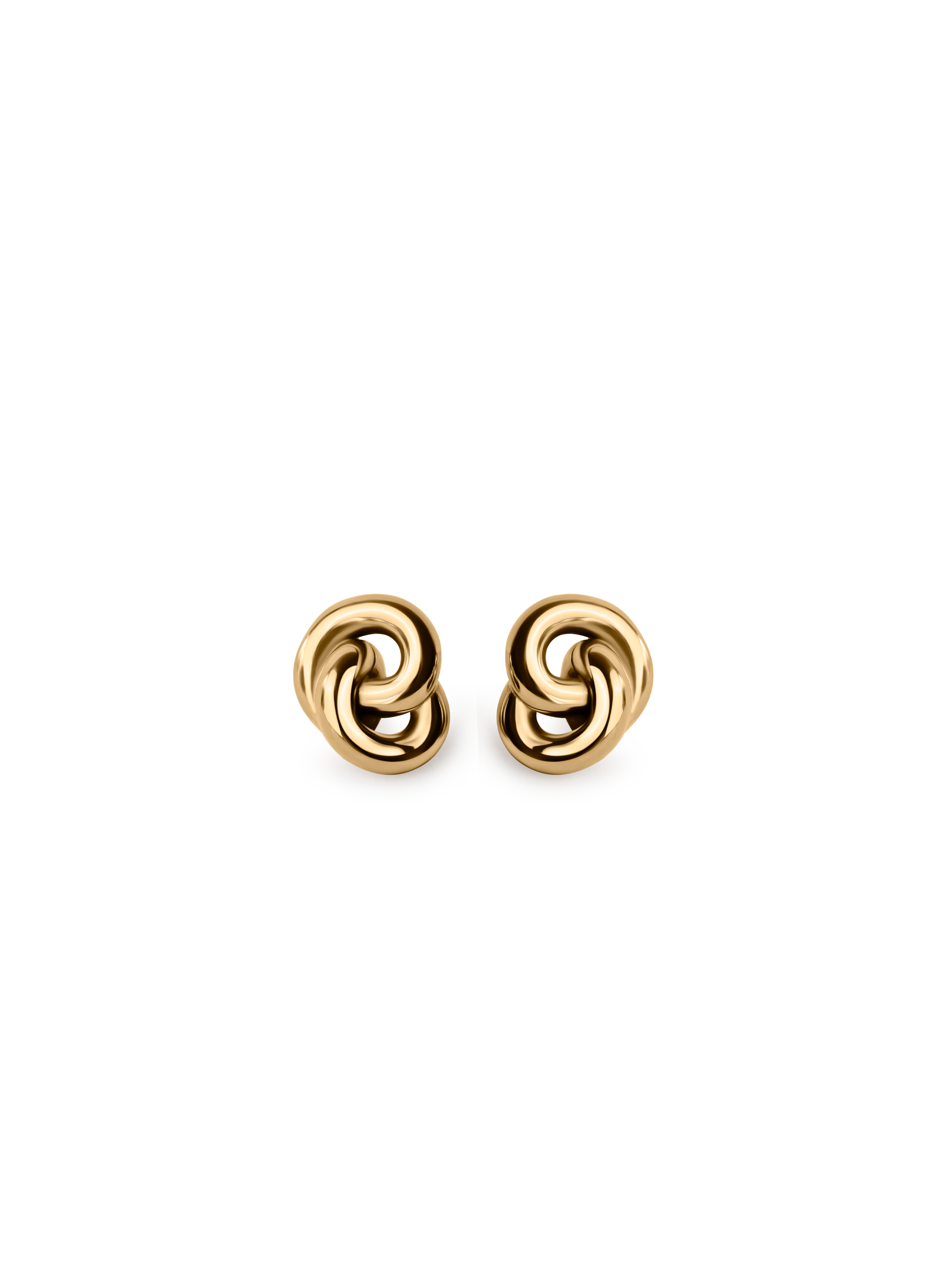 knot earrings 18k gold PVD plated steel