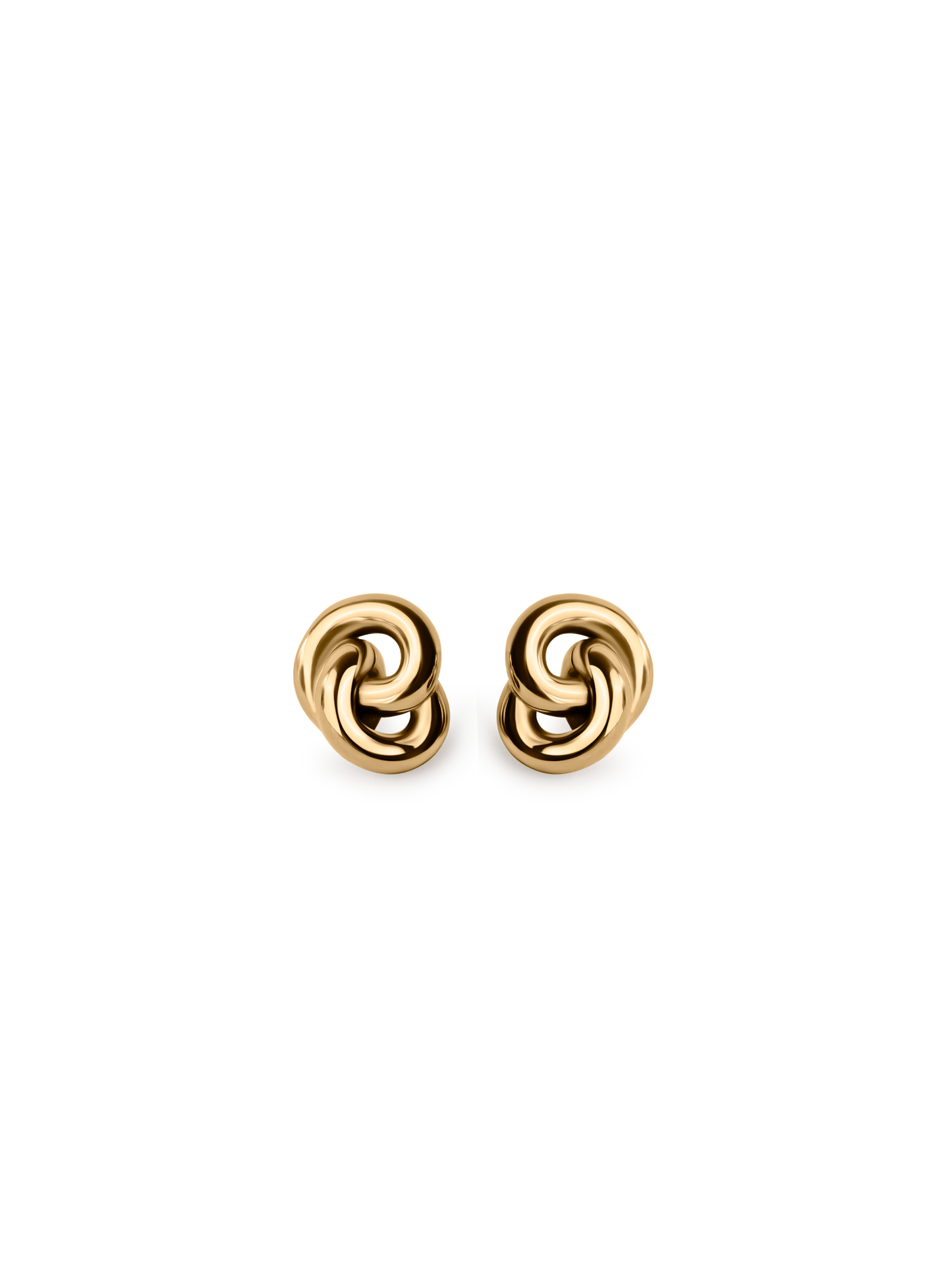 knot earrings 18k gold PVD plated steel