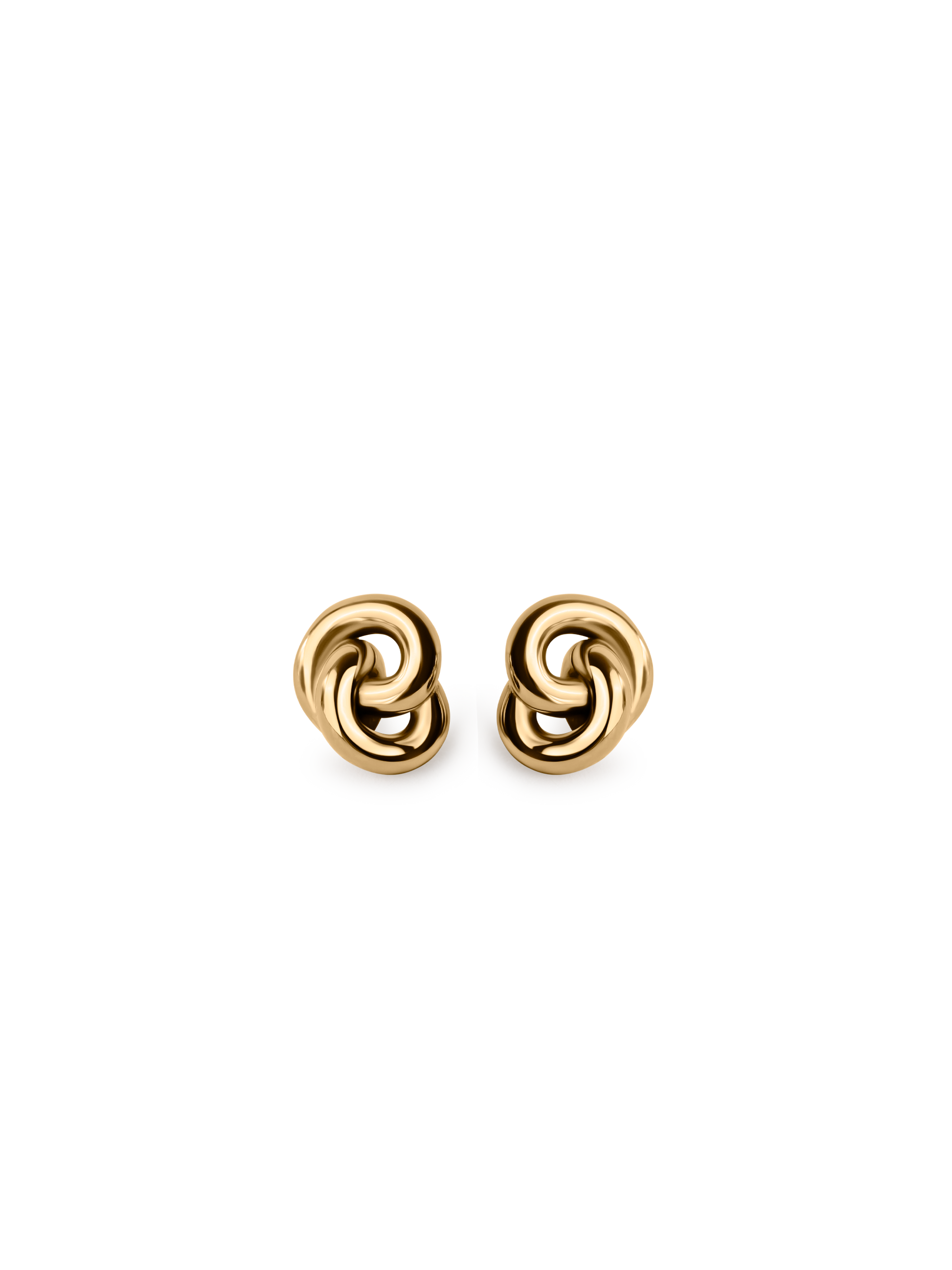 knot earrings 18k gold PVD plated steel