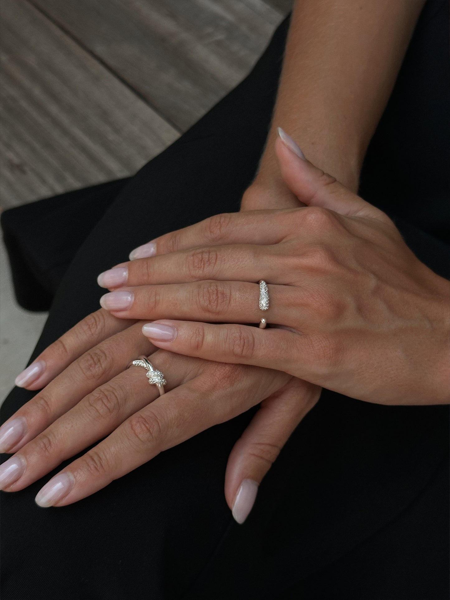 Pavé Knot Ring Silver