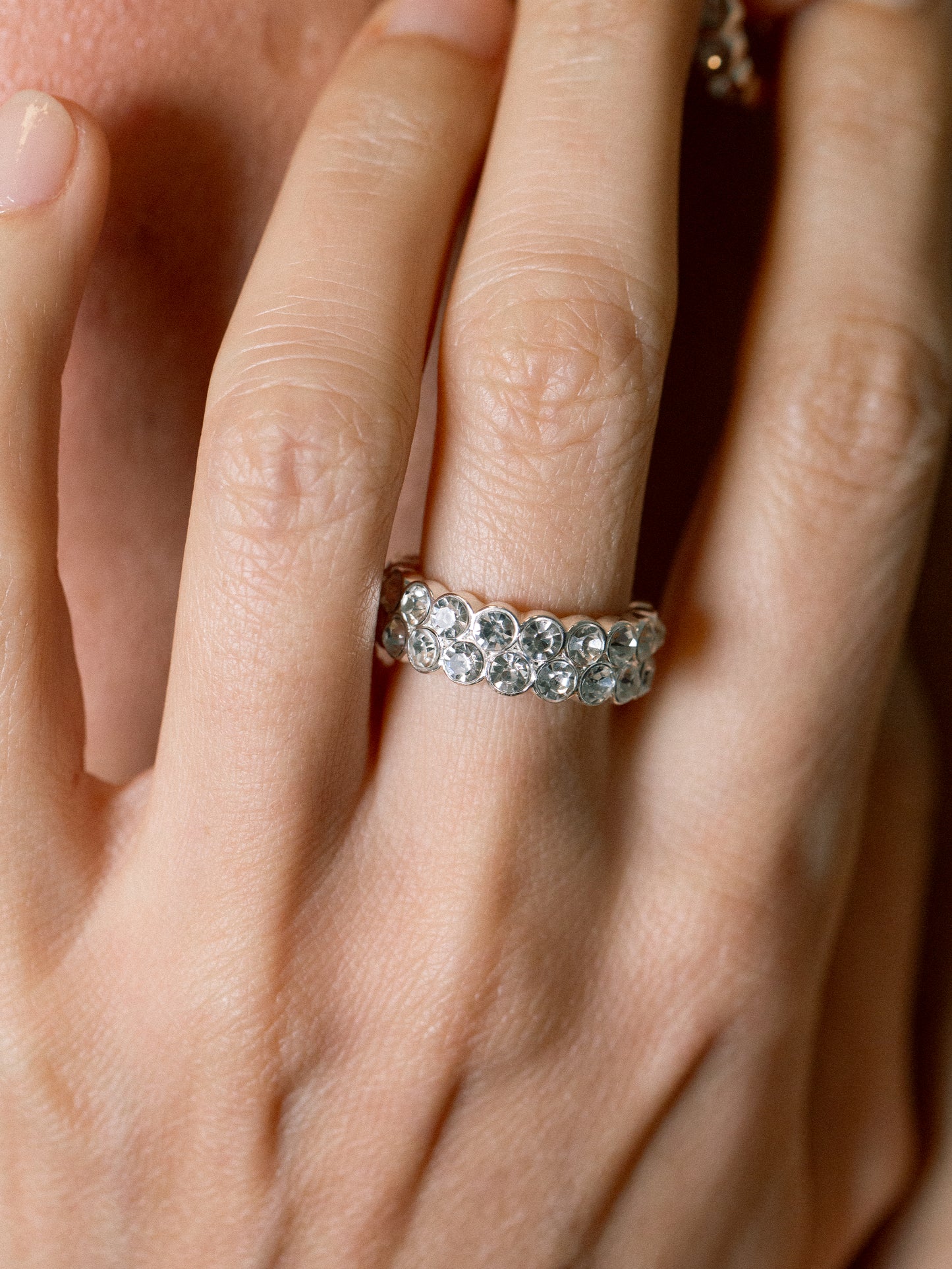 lotus duo ring 925 silver plated brass