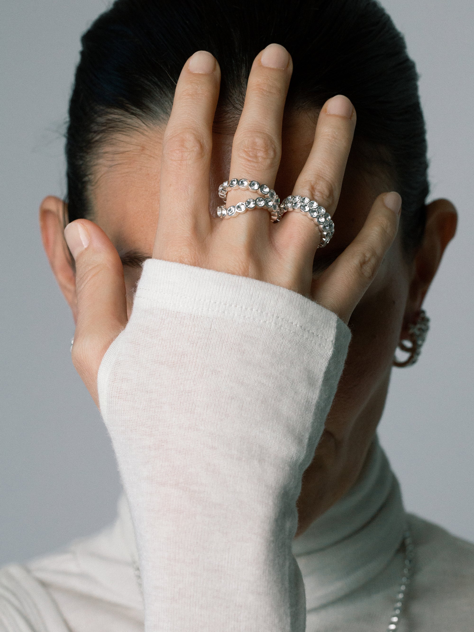 lotus duo ring 925 silver plated brass