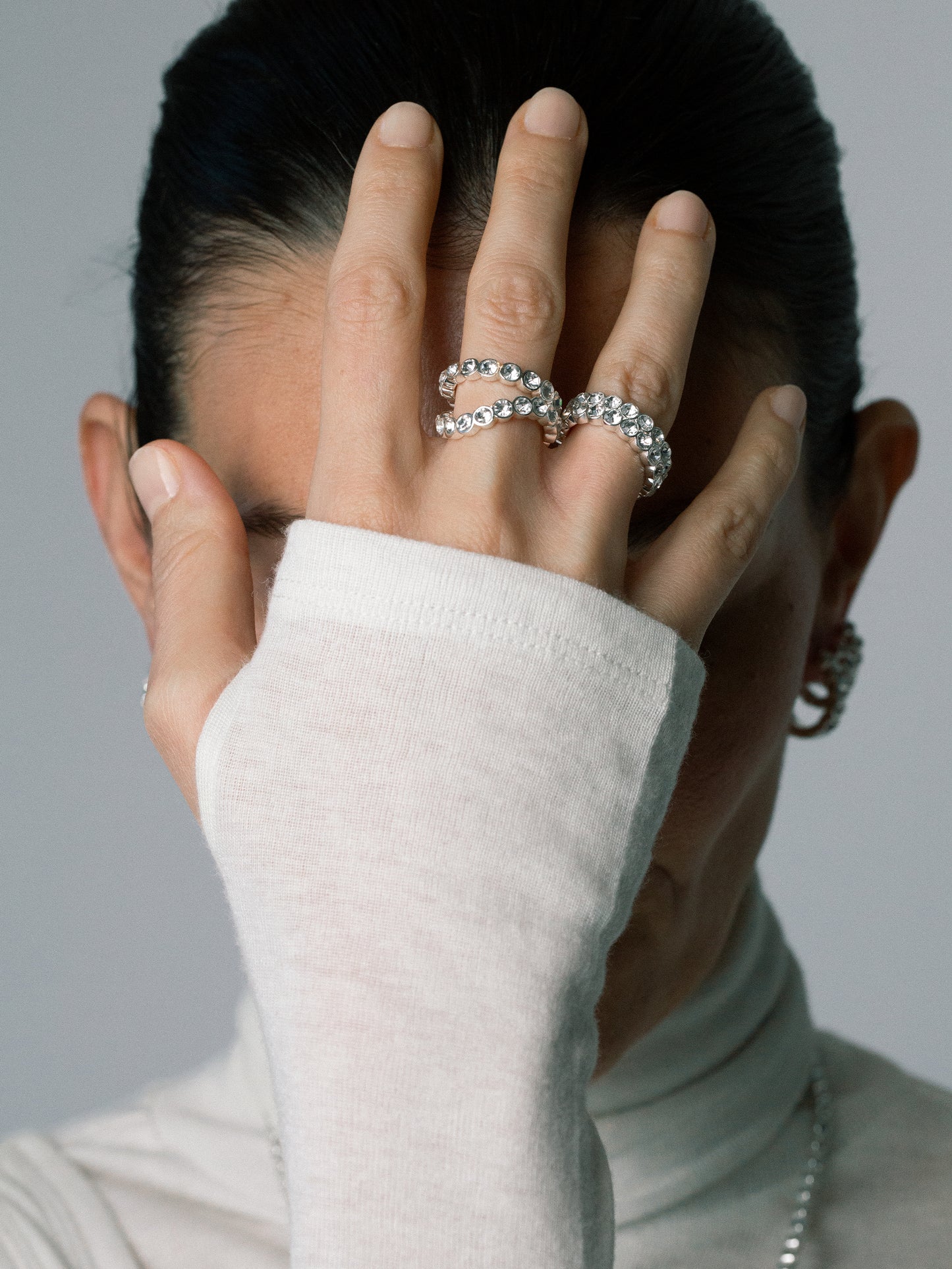 lotus duo ring 925 silver plated brass