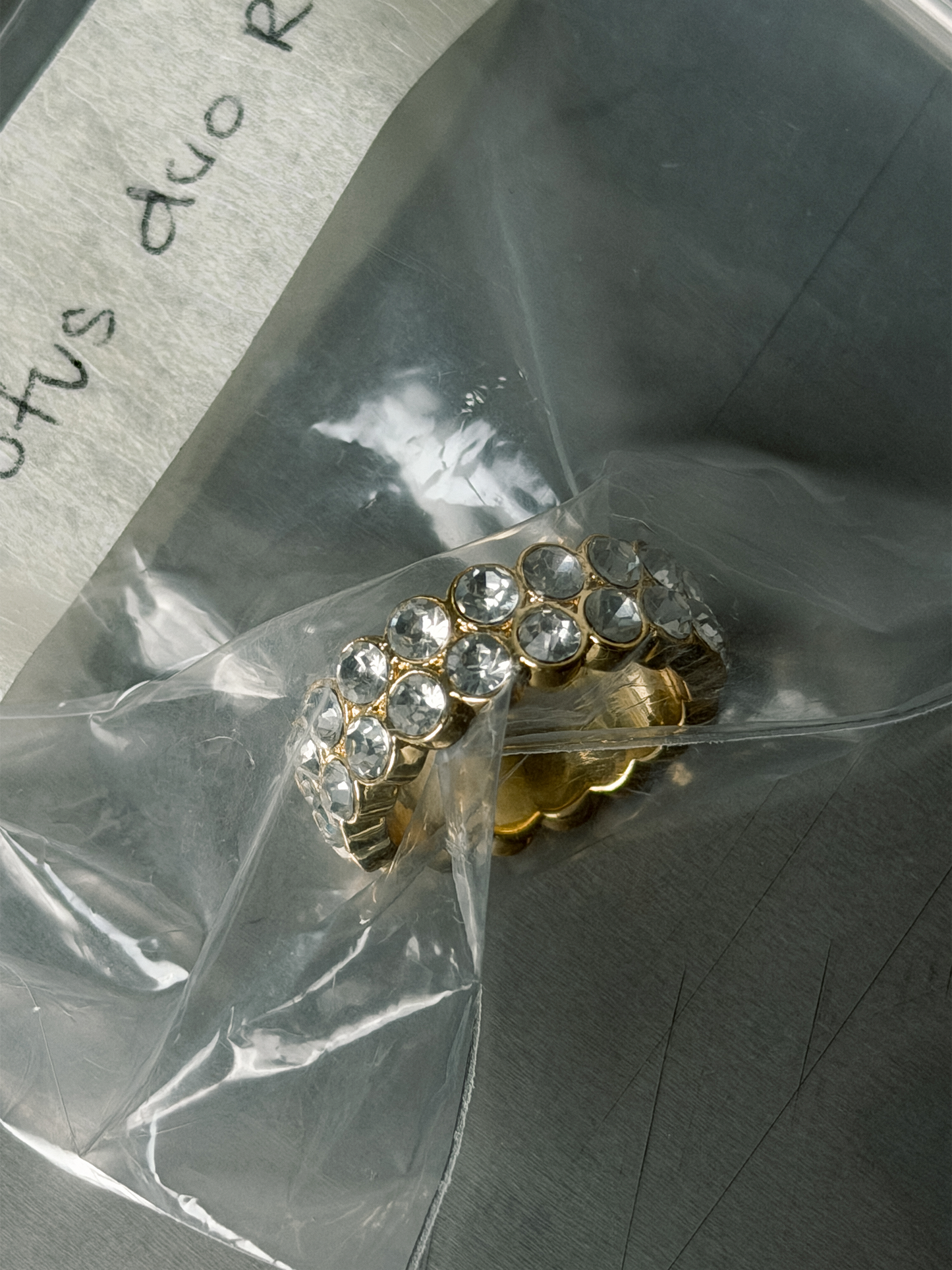 lotus duo ring 18k gold plated brass