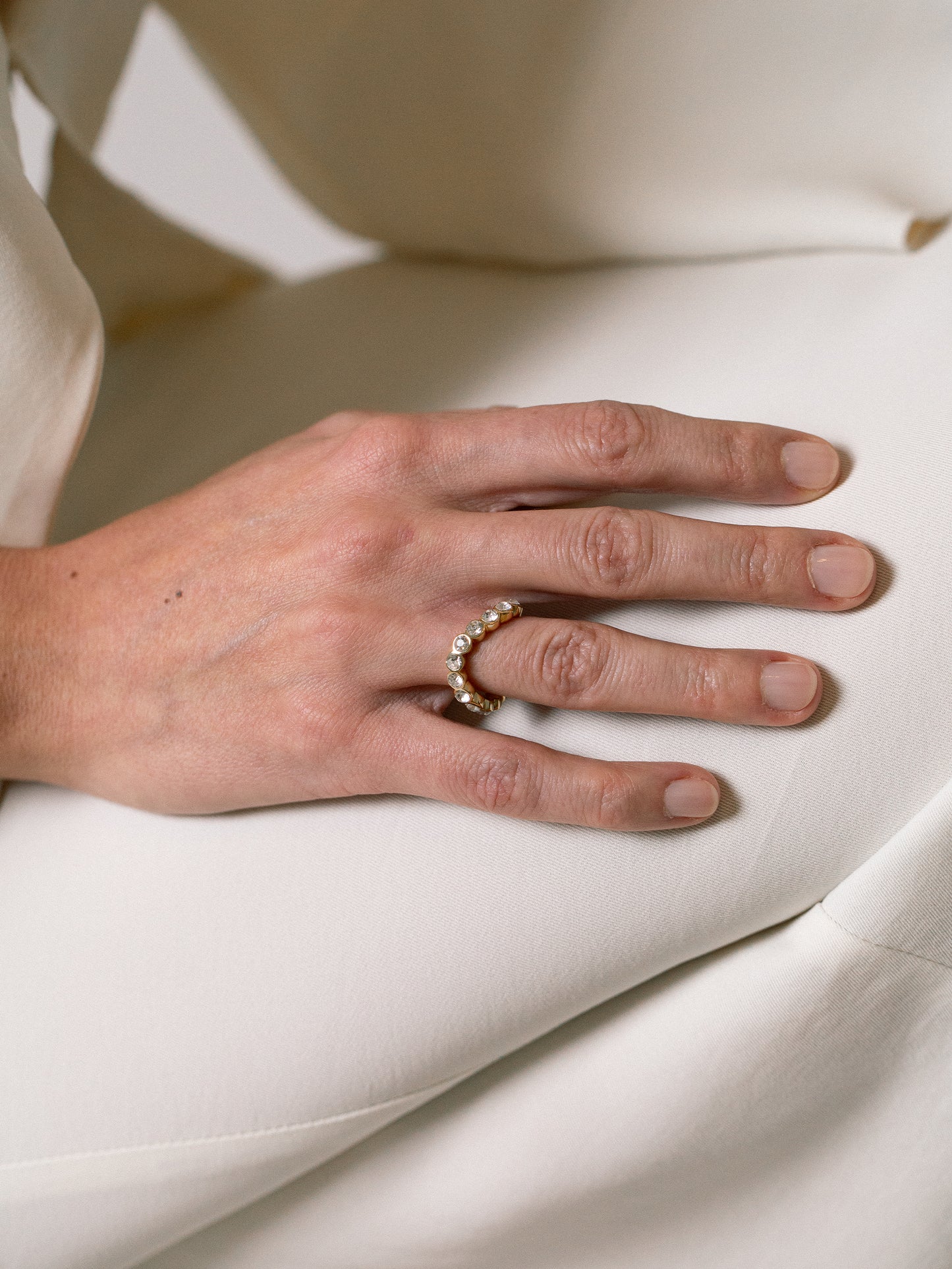 lotus wavy ring 18k gold plated brass