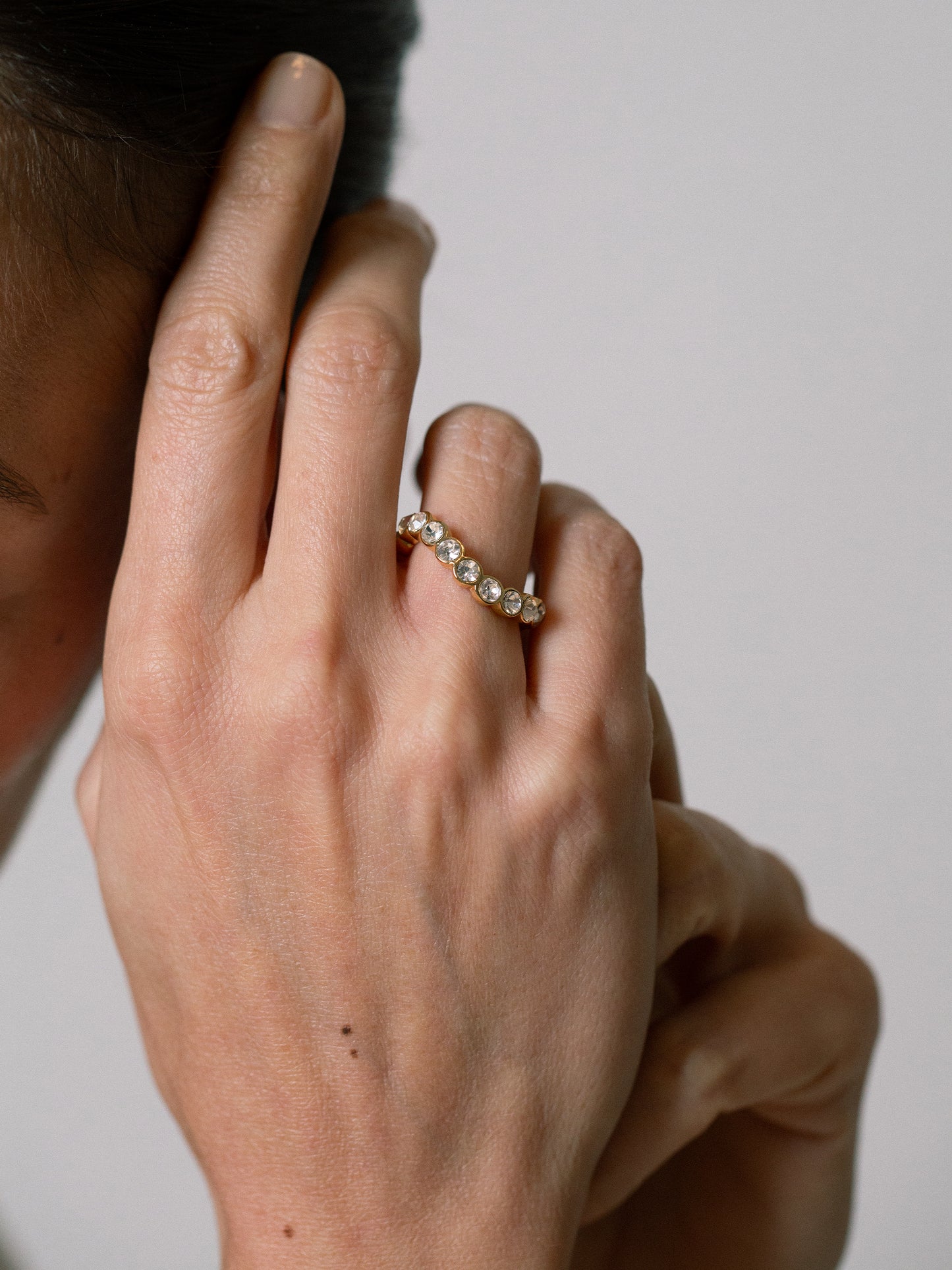 lotus wavy ring 18k gold plated brass