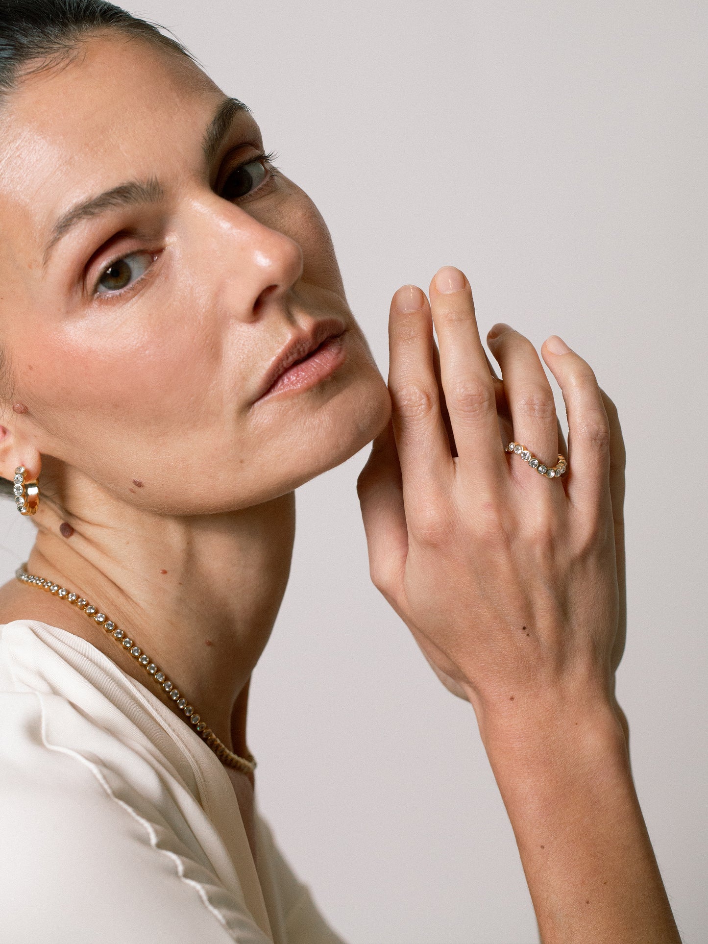 lotus wavy ring 18k gold plated brass