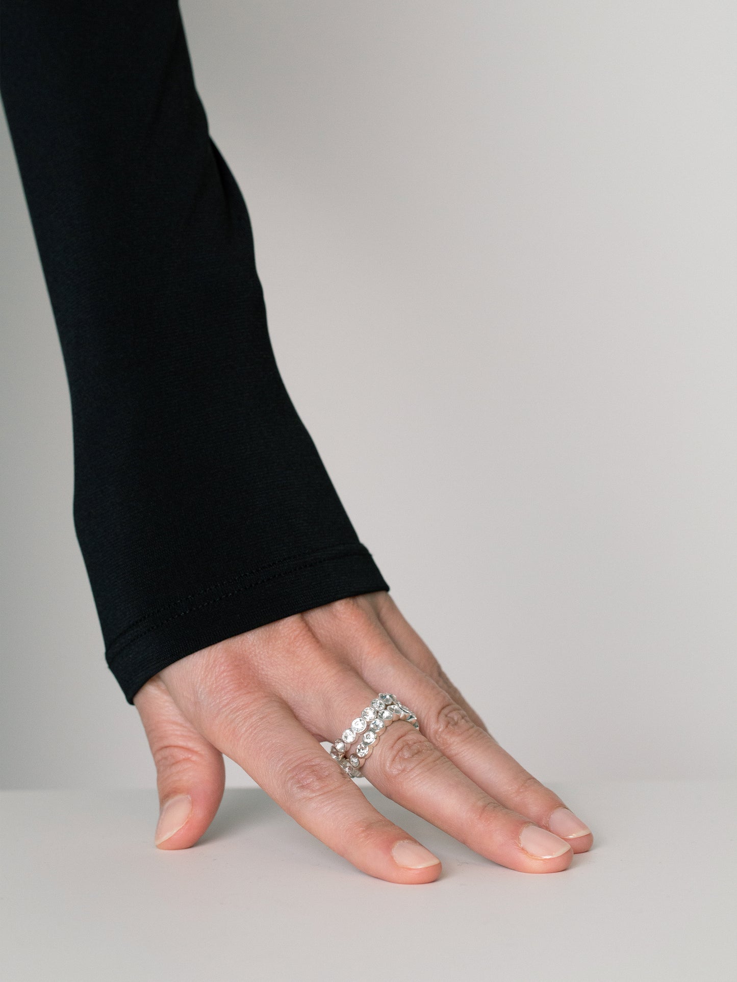 lotus wavy ring 925 silver plated brass