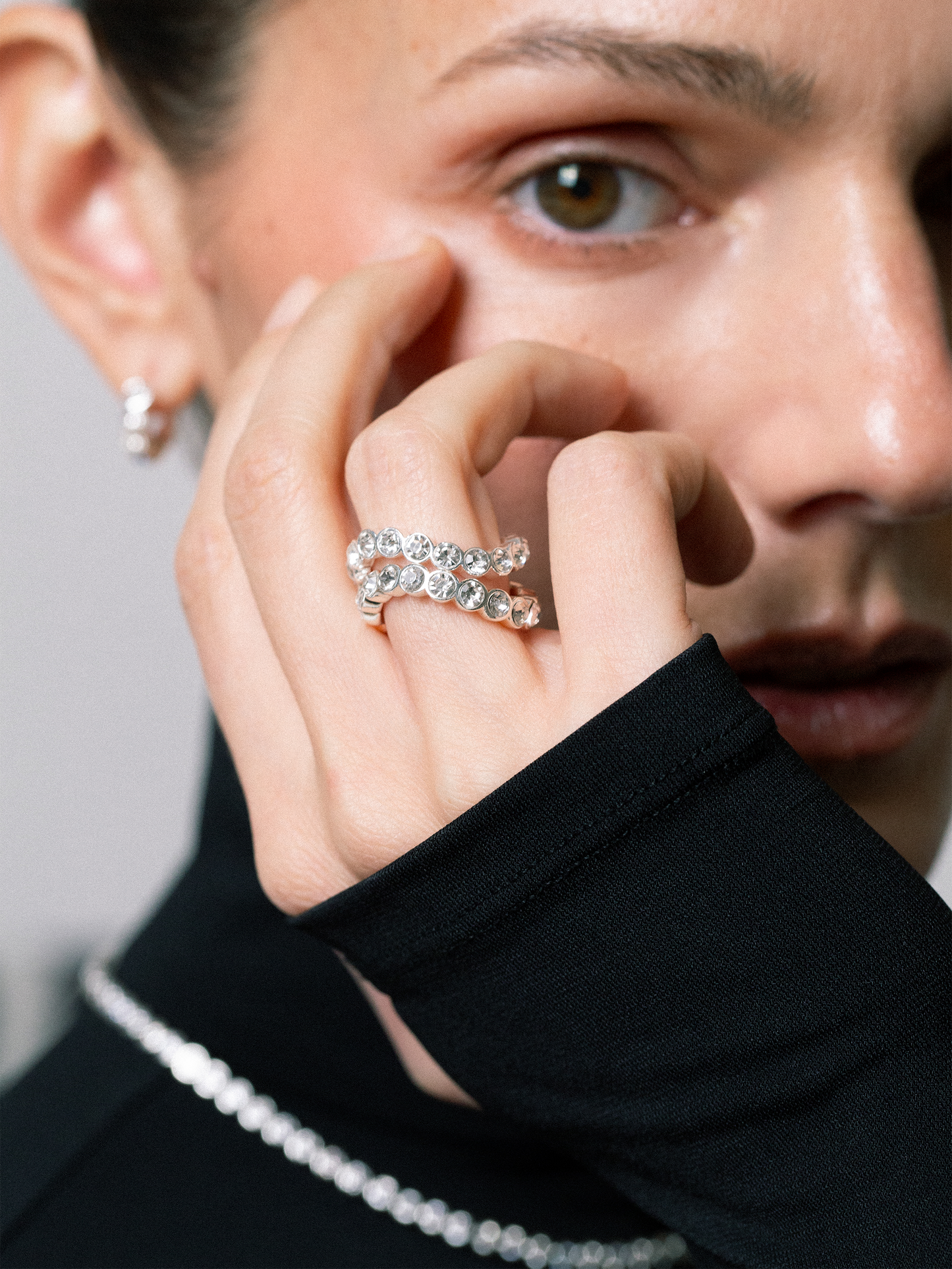 lotus wavy ring 925 silver plated brass