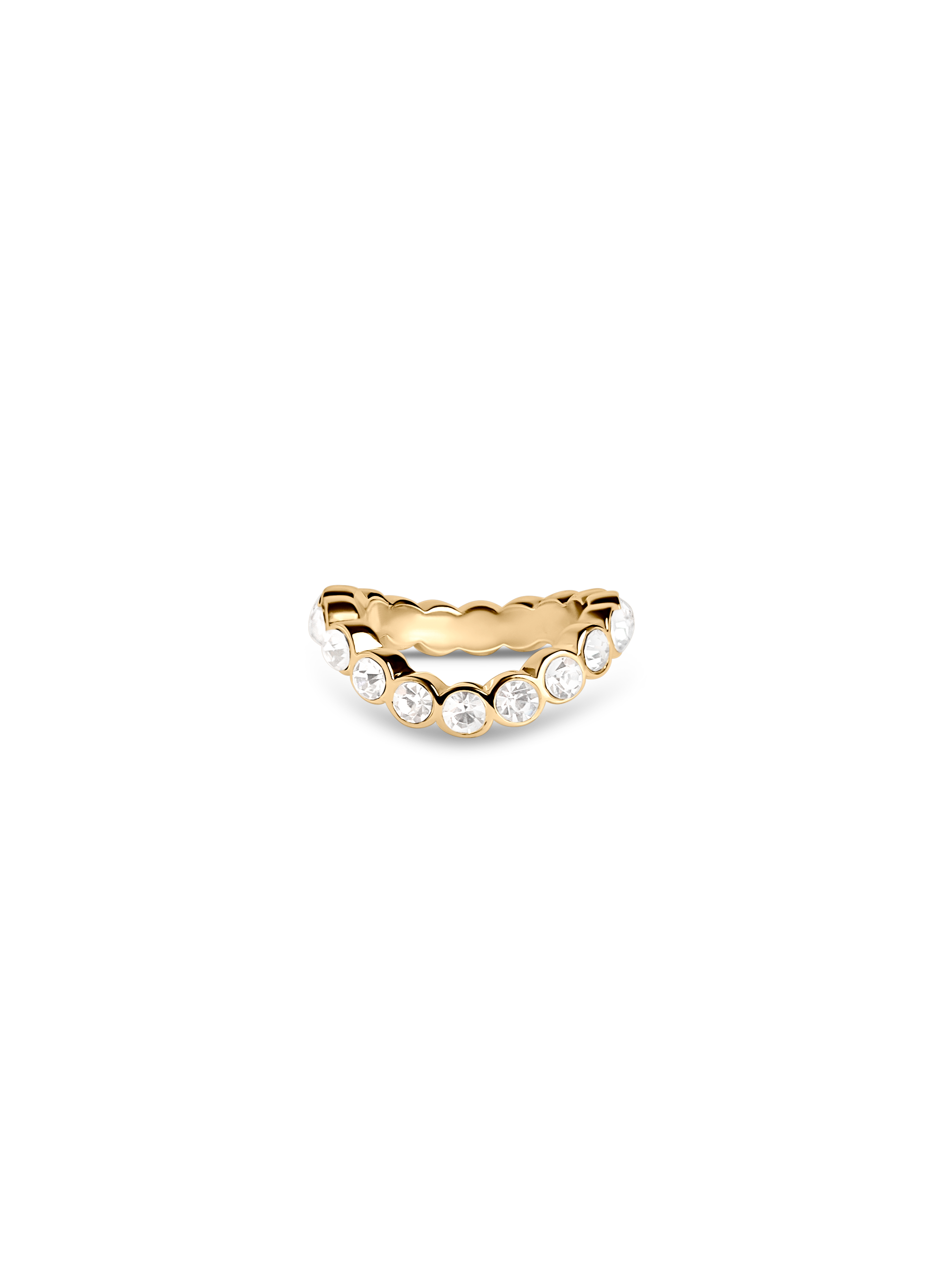 lotus wavy ring 18k gold plated brass
