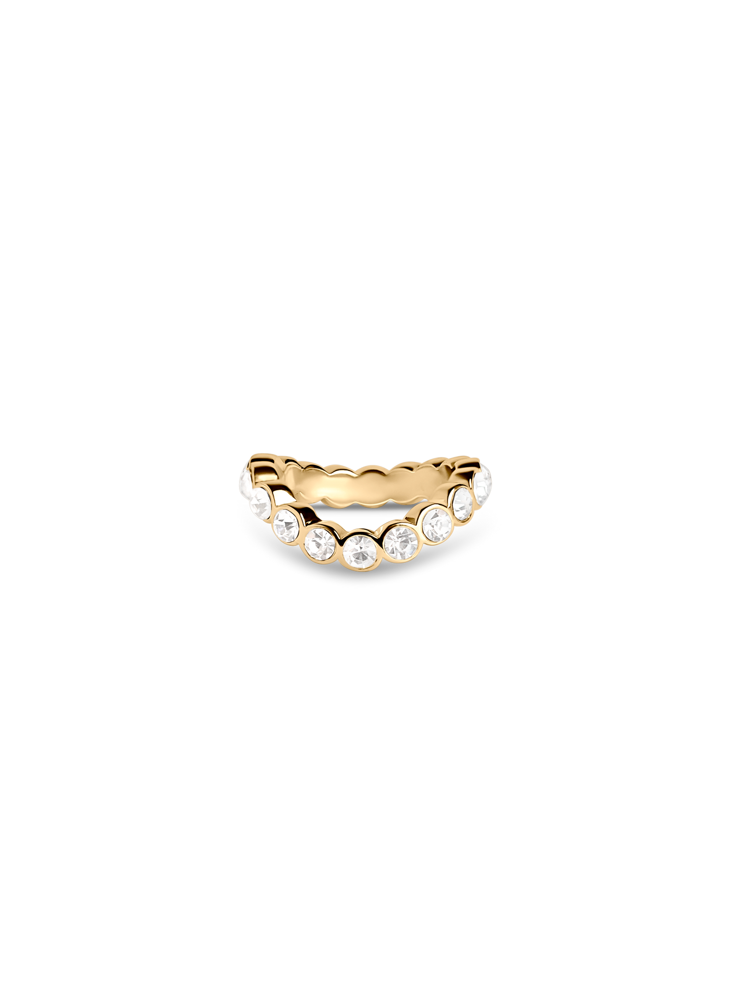 lotus wavy ring 18k gold plated brass
