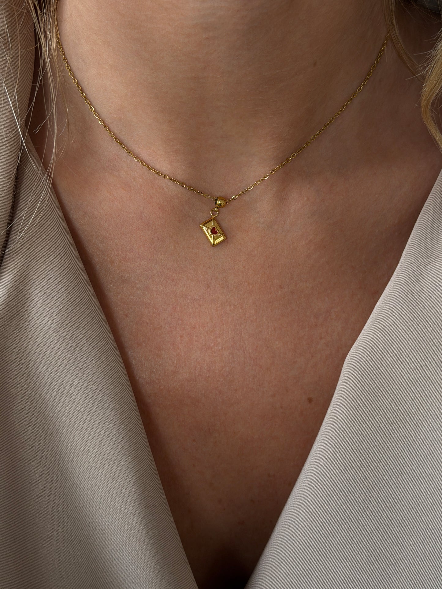 love letter charm Waterproof 18k gold PVD plated steel