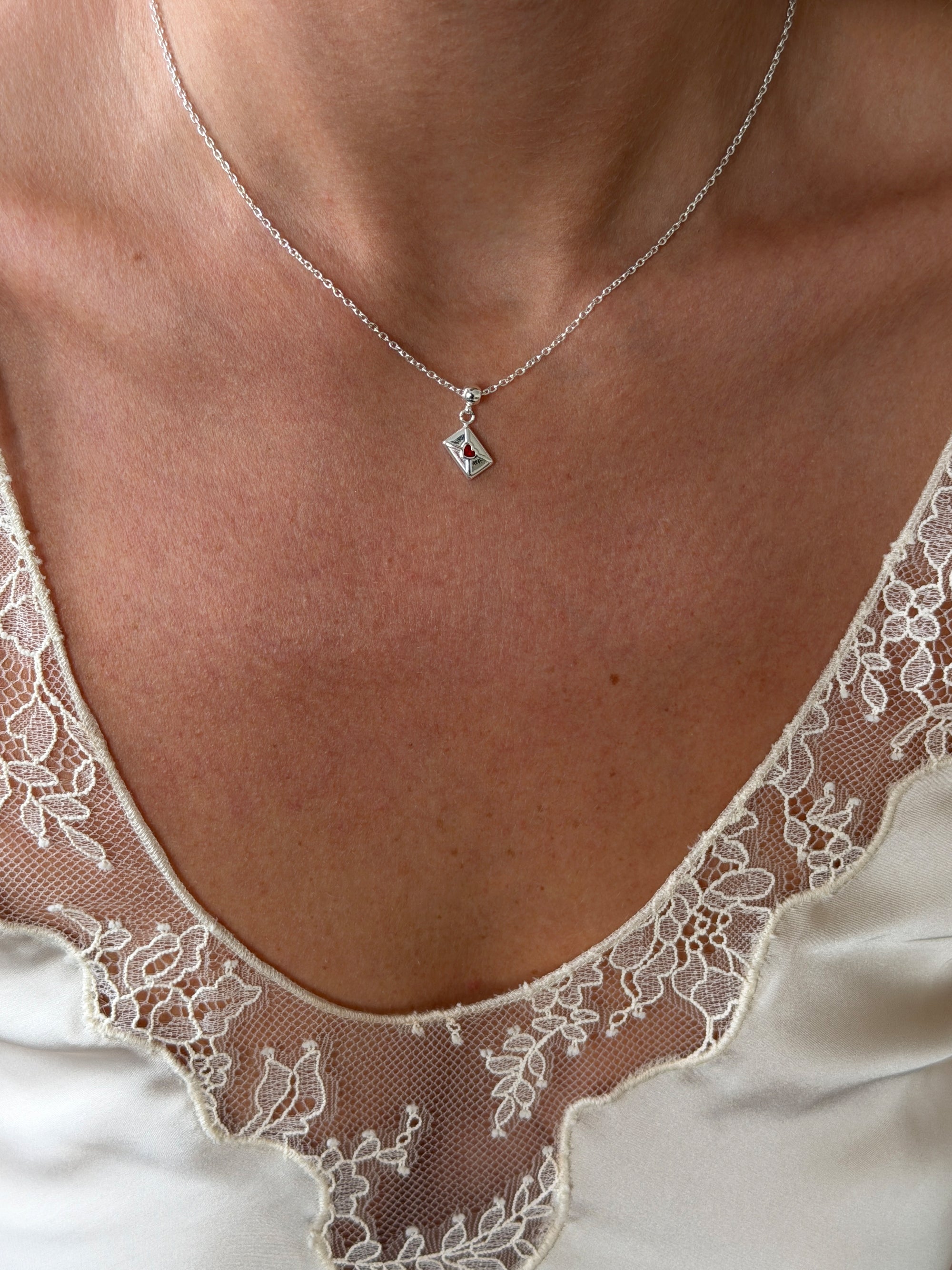 love letter charm 925 silver plated stainless steel