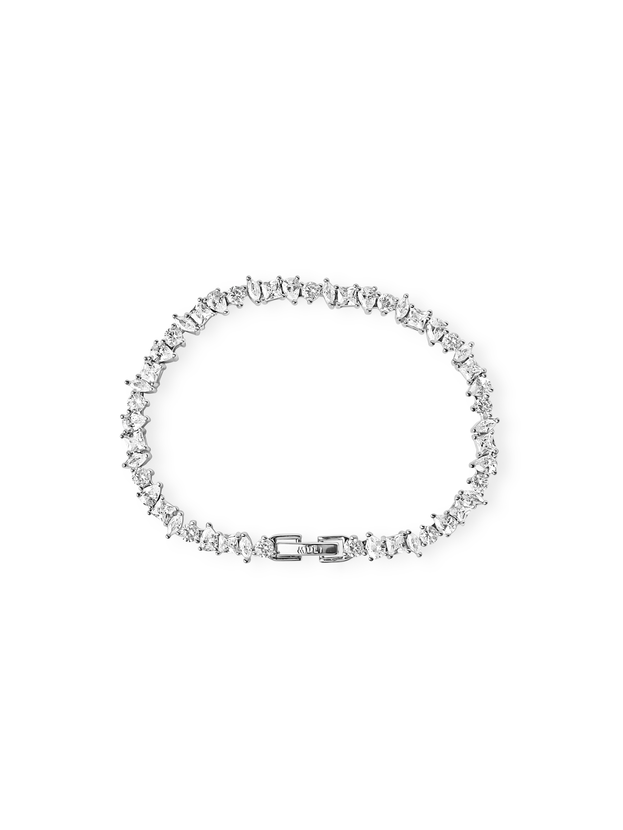 luxe zirconia bracelet 925 silver plated brass