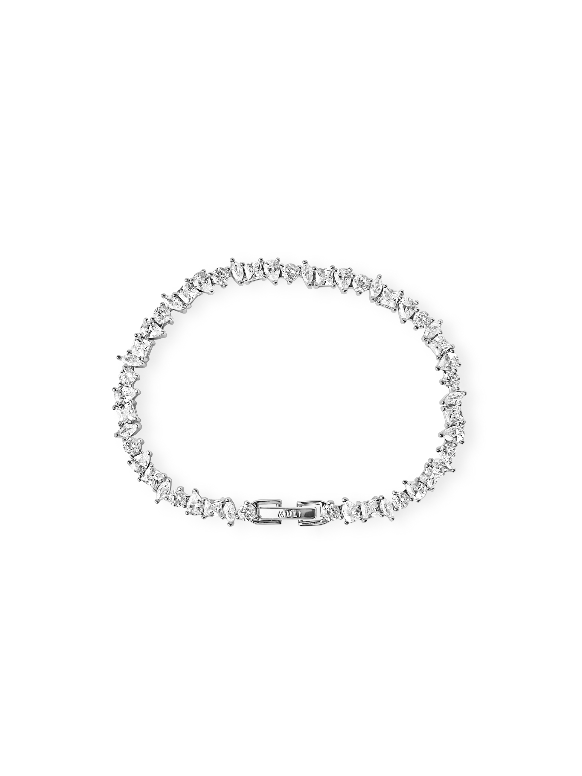 luxe zirconia bracelet 925 silver plated brass