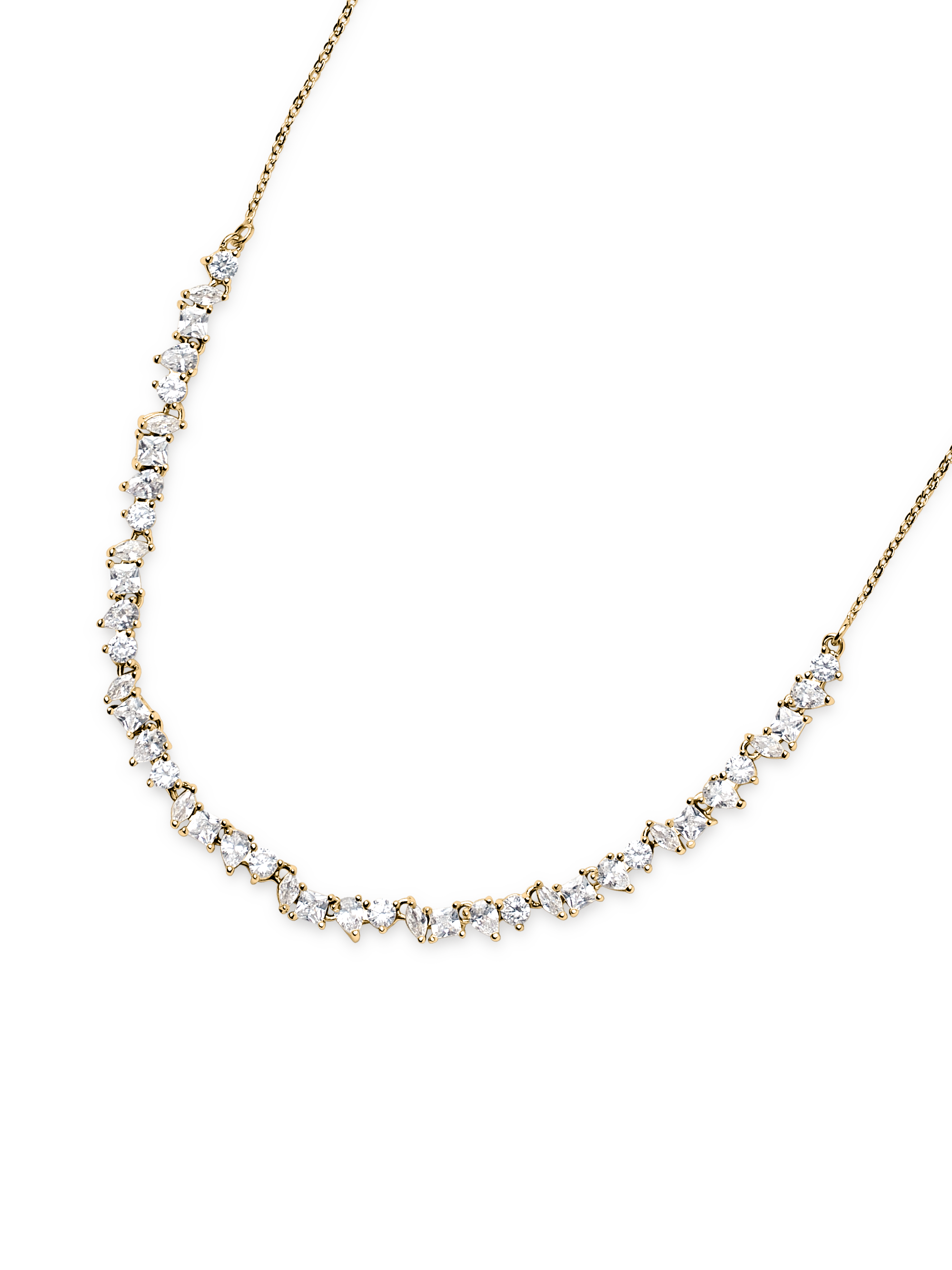 luxe zirconia necklace 18k gold plated brass