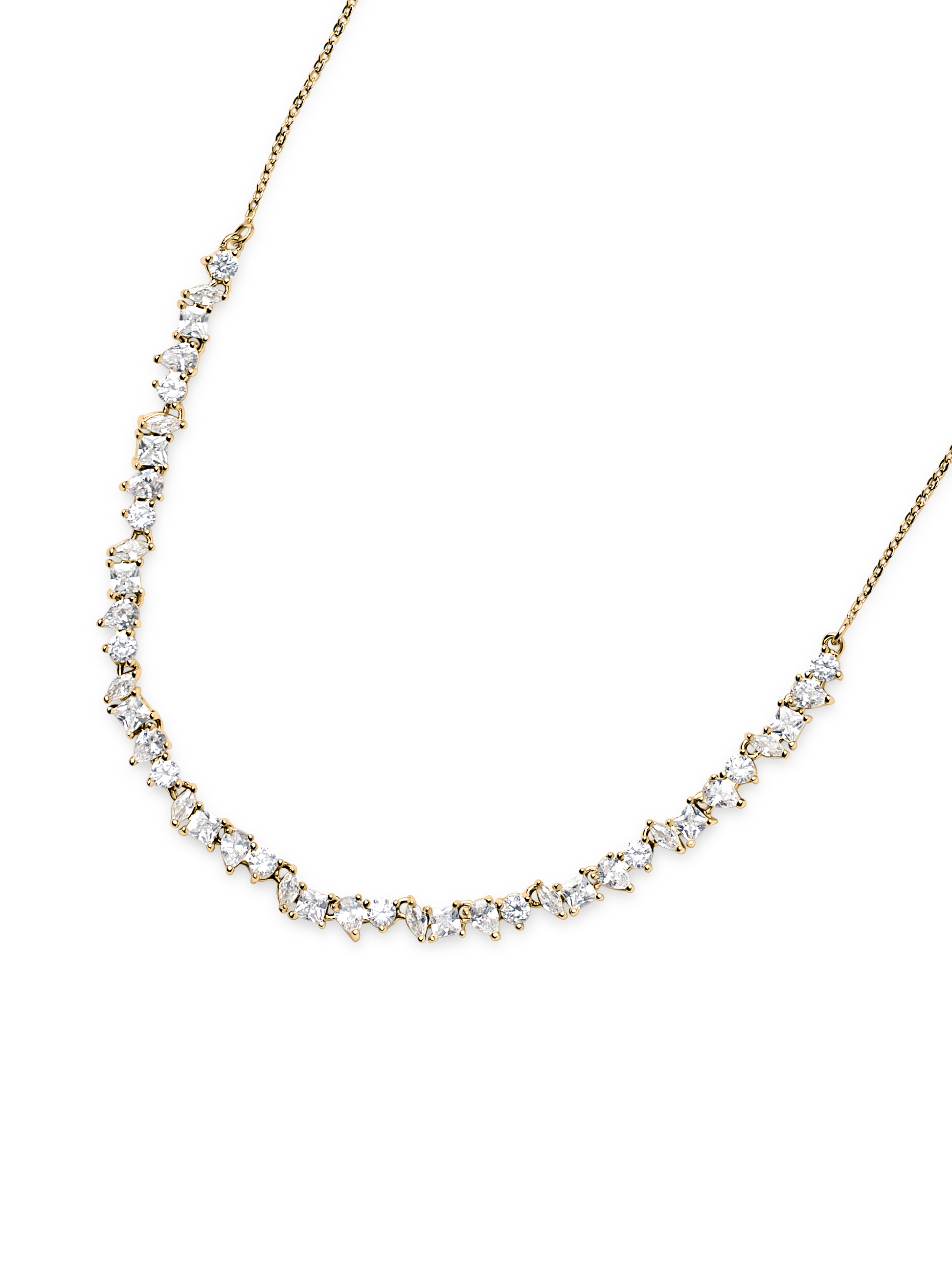 luxe zirconia necklace 18k gold plated brass